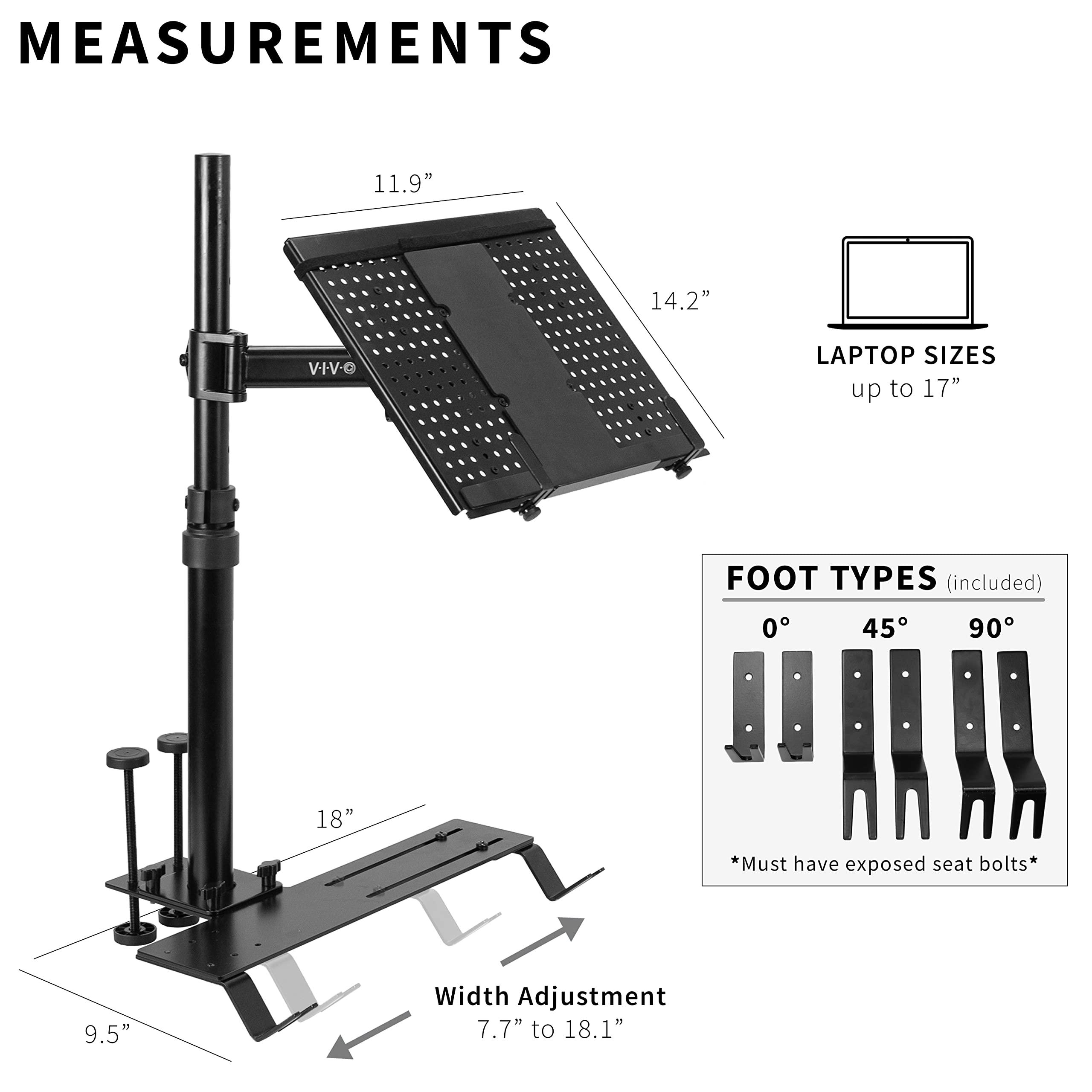 VIVO VIVO Single Laptop Car Mount, Fully Adjustable Extension, Notebook Stand for Trucks, Vans, and SUVs, Articulation and Height Adjustment, Black, MOUNT-CAR01