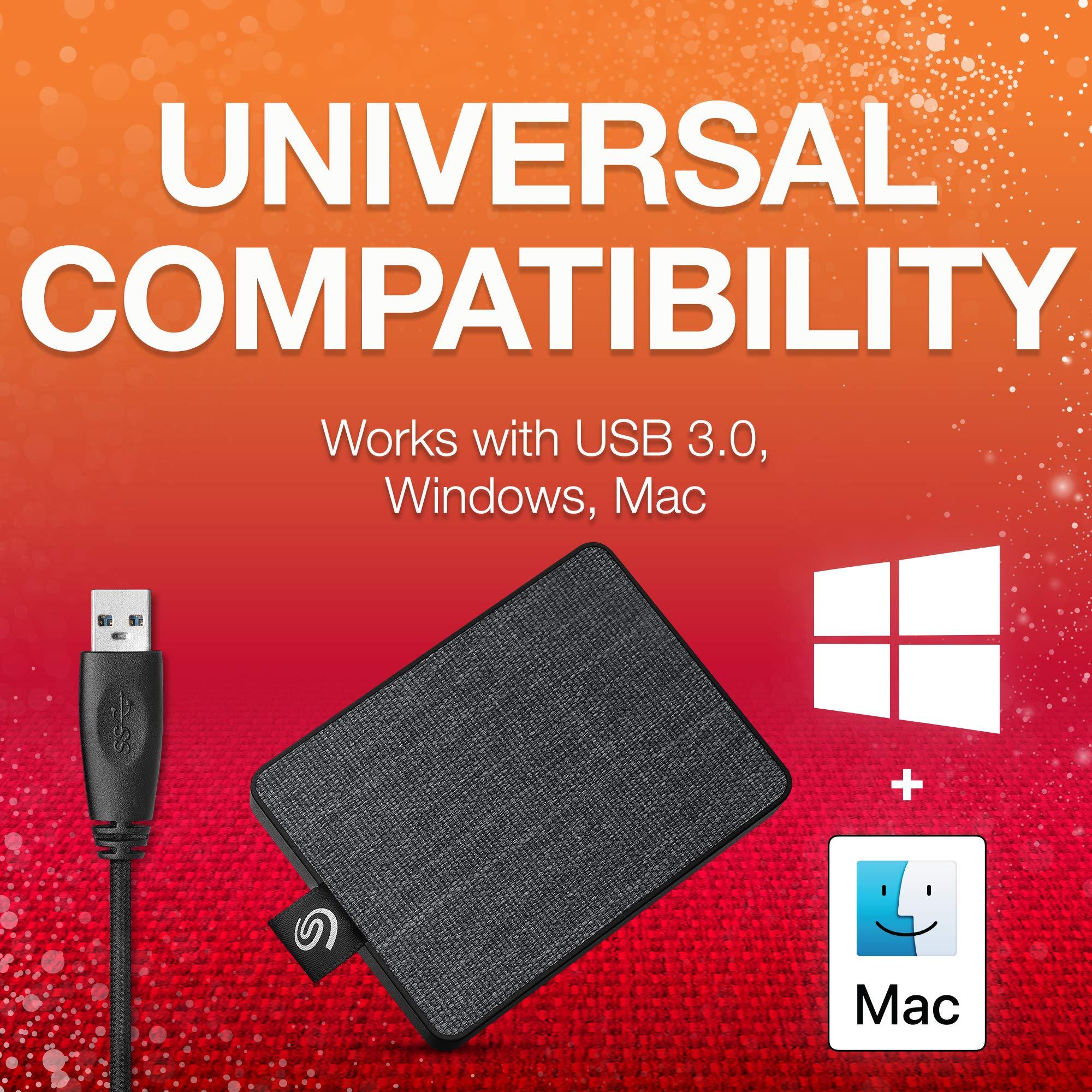 Seagate Seagate One Touch SSD 1TB External Solid State Drive Portable Black, USB 3.0 for PC Laptop and Mac, 1yr Mylio Create, 2 months Adobe CC Photography (STJE1000400)