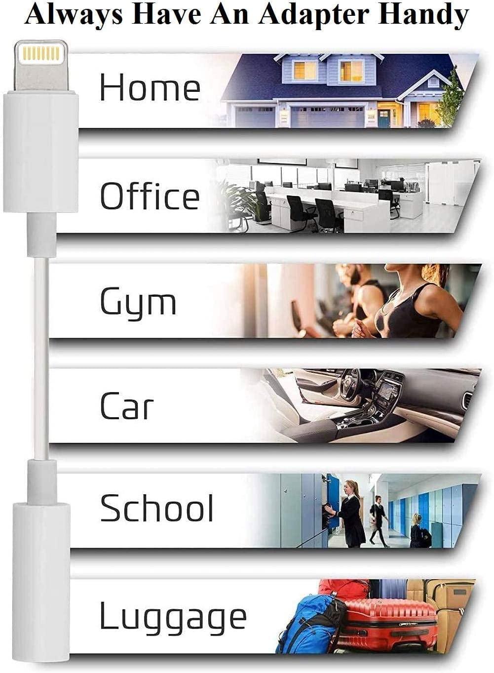 Seulliya Apple MFi Certified 2 Pack Lightning to 3.5 mm Headphone Jack Adapter for iPhone, iPhone Aux Adapter Converter Dongle Audio Cable Compatible with iPhone 14 13 12 11 X XS 8 7