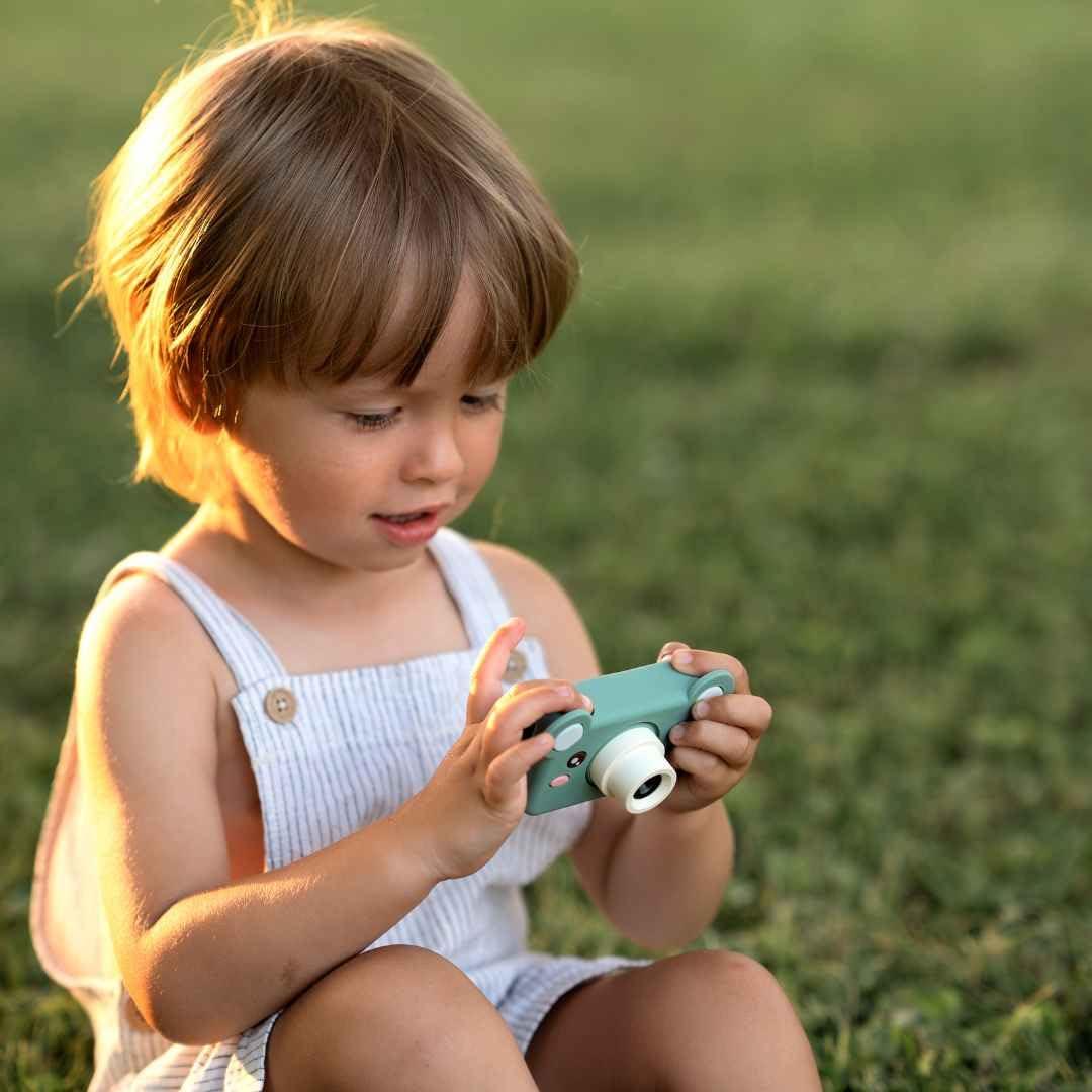 Kidamento Kidamento Kids Digital Camera & Video Camcorder, Soft BPA-Free Silicone Casing, 32GB Memory Card - Model C - Mikayo The Bear
