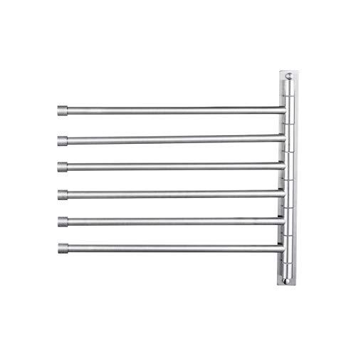 KES KES Swing Out Towel Bar, 6-Bar Folding Arm Swivel Hanger Bathroom Storage Organizer Wall Mount Rustproof 13 Inch SUS 304 Stainless Steel Brushed Finish, A2102S6-2