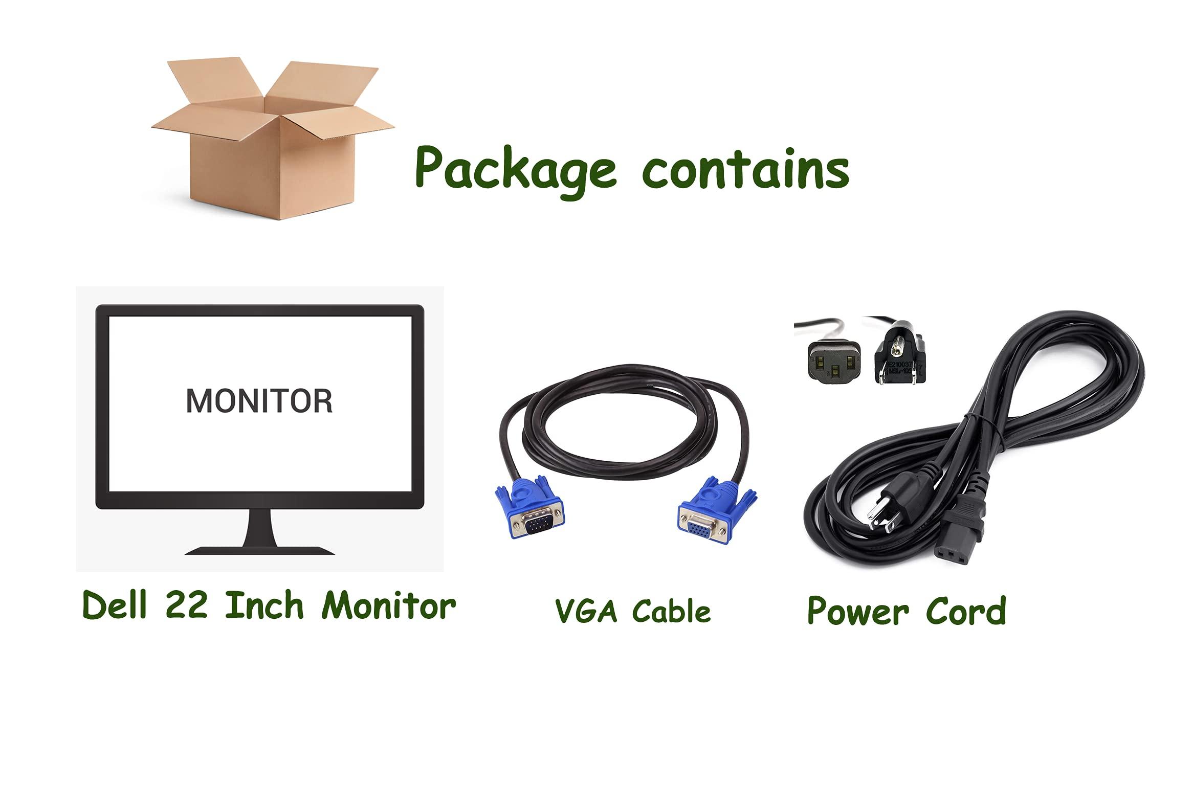 Dell Dell P2212HB Full HD 22 inch LED Backlit Monitor, 1080p at 60 Hz, VGA & DVI, USB 2.0 Downstream, USB 2.0 Upstream, 16.7 Million Colors, 178 Degree Viewing Angle, 60/80 Refresh Rate (Renewed)