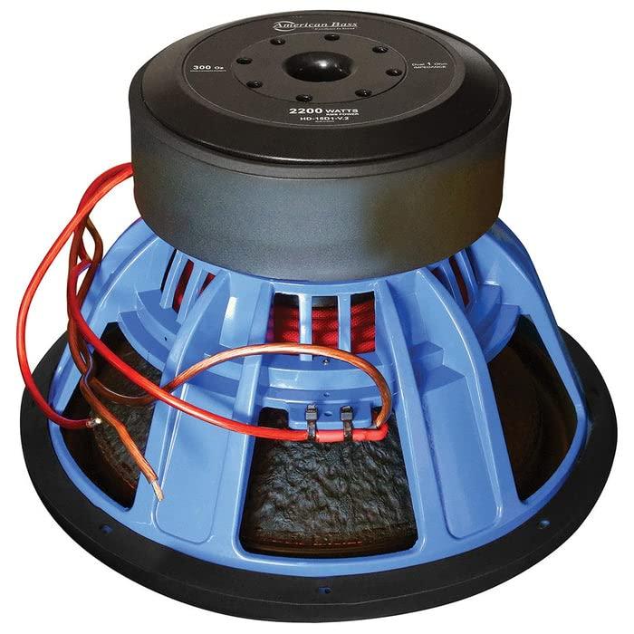 American Bass American Bass HD-15D1 Series Subwoofers Dual 1 Ohm Voice Coil, 2000 Watts RMS/4000 Watts Max, 300 oz Magnet
