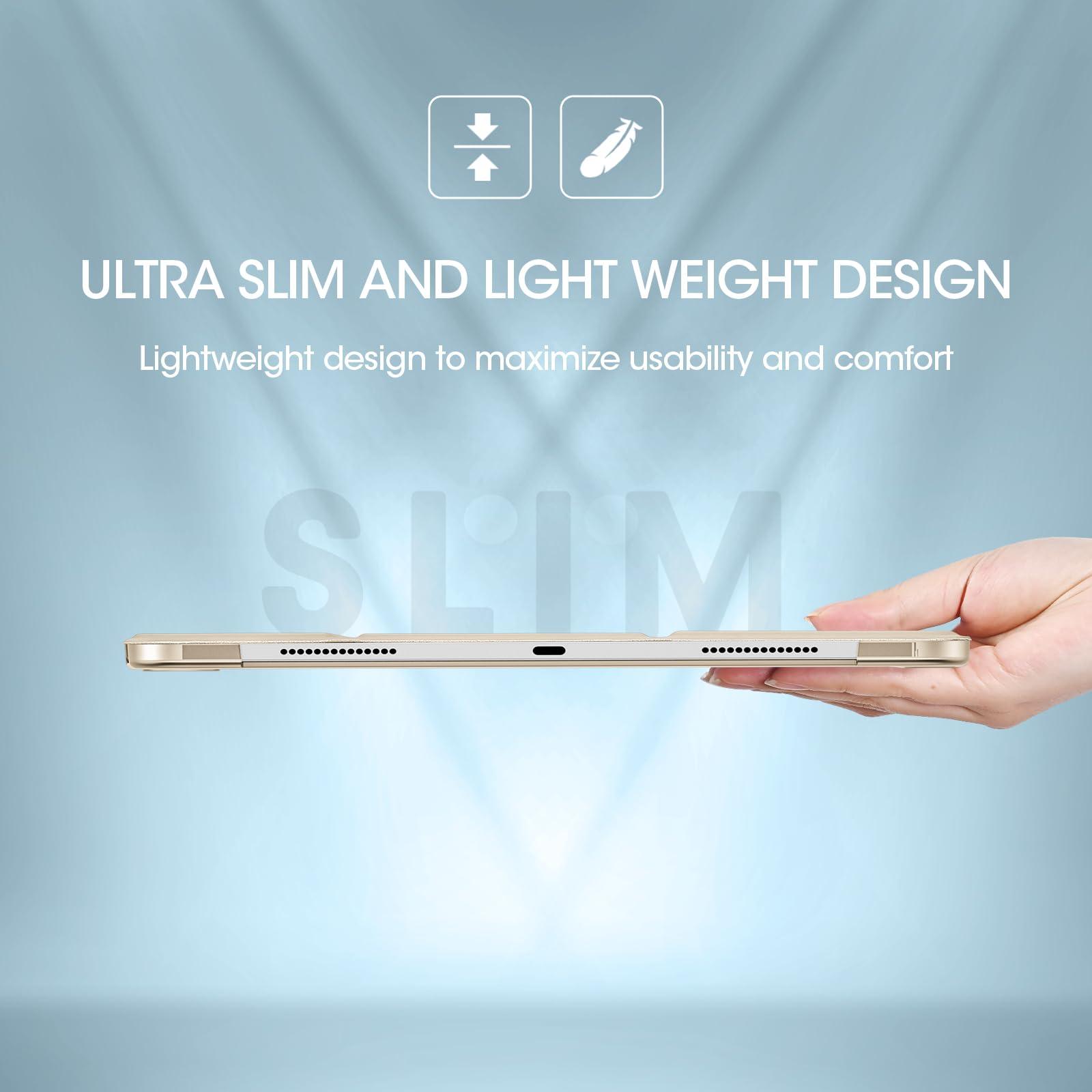 ProCase ProCase for iPad Air 13 Inch Case 2025 M3/2024 M2, Slim Smart Cover iPad 13 Air M3 M2 Case with Translucent Hard Shell Back, Supports Touch ID, Auto Wake/Sleep -Starlight