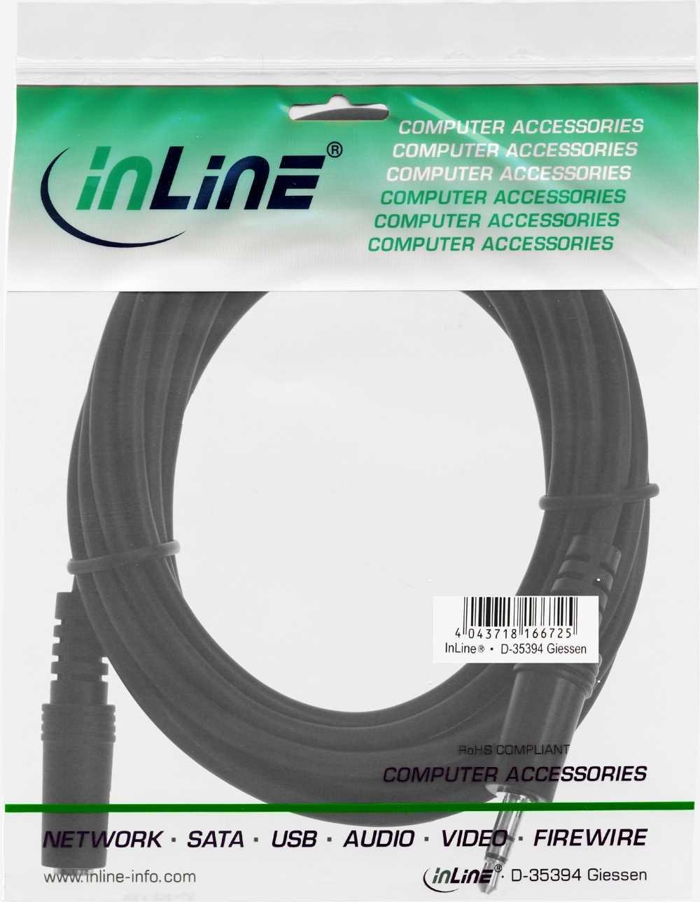 Inline Inline 1m 3.5mm Male to Female Stereo Audio Cable
