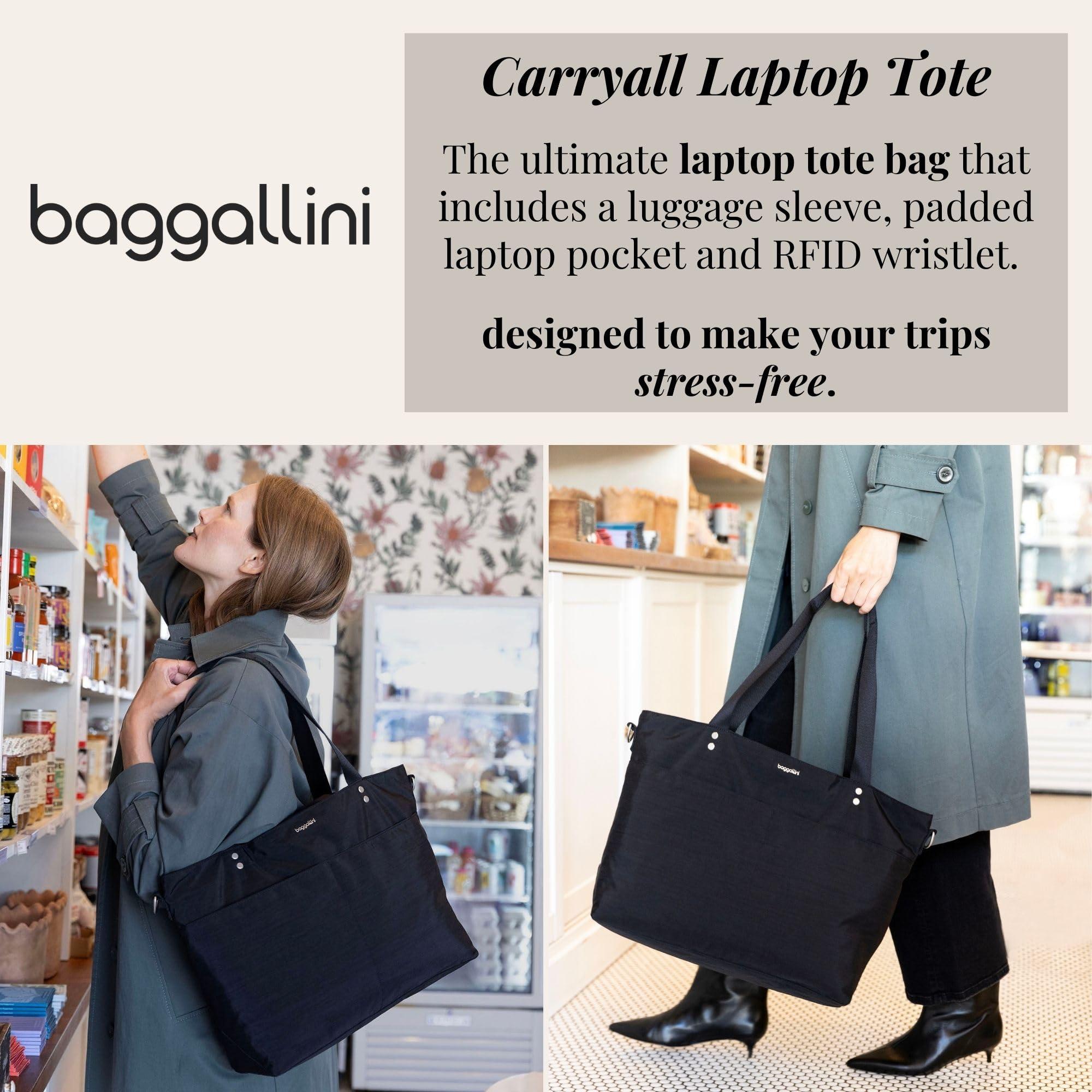 Baggallini Baggallini Carryall Laptop Tote - Medium 12x19 Inch Travel Crossbody Shoulder Bag