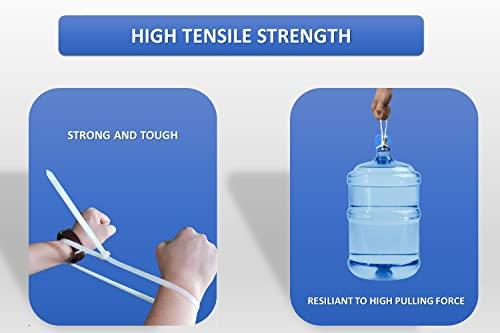 KABLE KONTROL Kable Kontrol Heavy Duty Cable Zip Ties 100 Pcs 9 Inch, Natural White, 250 Lbs Tensile Strength, Self-locking Nylon Clear Plastic Wire Ties wraps for Indoor or Outdoor Use