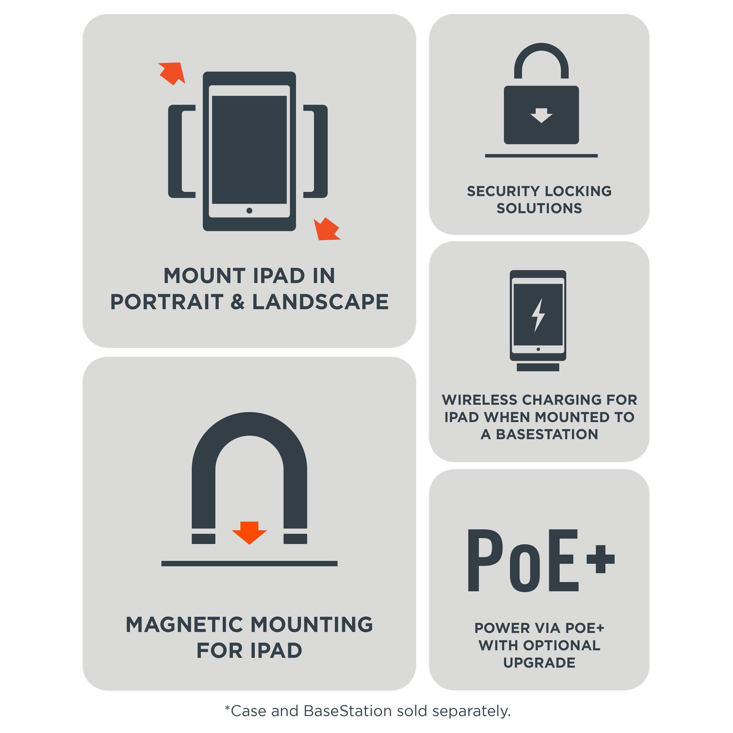 iPort IPORT 72301 Connect PRO iPad Case Wireless Charging Case for iPad 10.2 (9th, 8th, 7th Gen) | Contactless Charging, Magnetic Docking, and 360 Rotation | Secure & Sleek Design White