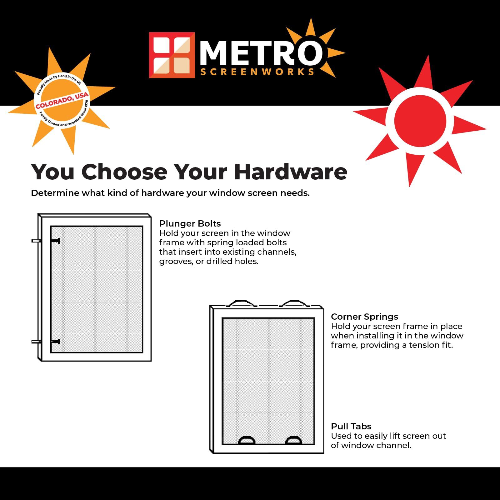 Metro Screenworks Metro Screenworks Custom Window Screens Fully Assembled and Ready to Install - Window Screen Replacement for House, (Bronze) Pre-Framed Mesh Replacement Window Screens, Home, Patio, & More
