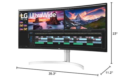 LG LG 38 38BN95C-W QHD+ Nano IPS Curved UltraWide Monitor (3840x1600) with Thunderbolt 3 Port, 1 ms Response Time, 144 Hz Refresh Rate, DisplayHDR 600, Black Stabilizer & Dynamic Action Sync