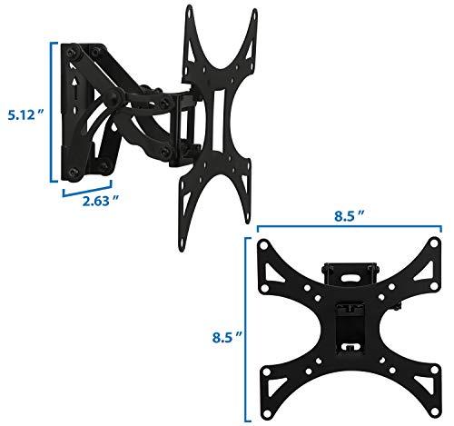Mount-It! Mount-It! Swivel TV Wall Mount for Single Stud Installation | Fits Up to 200x200 VESA Patterns for 23-42 Inch Flat Screen and Monitors | Adjustable Tilt and Extend | 66 Lbs Capacity, Black