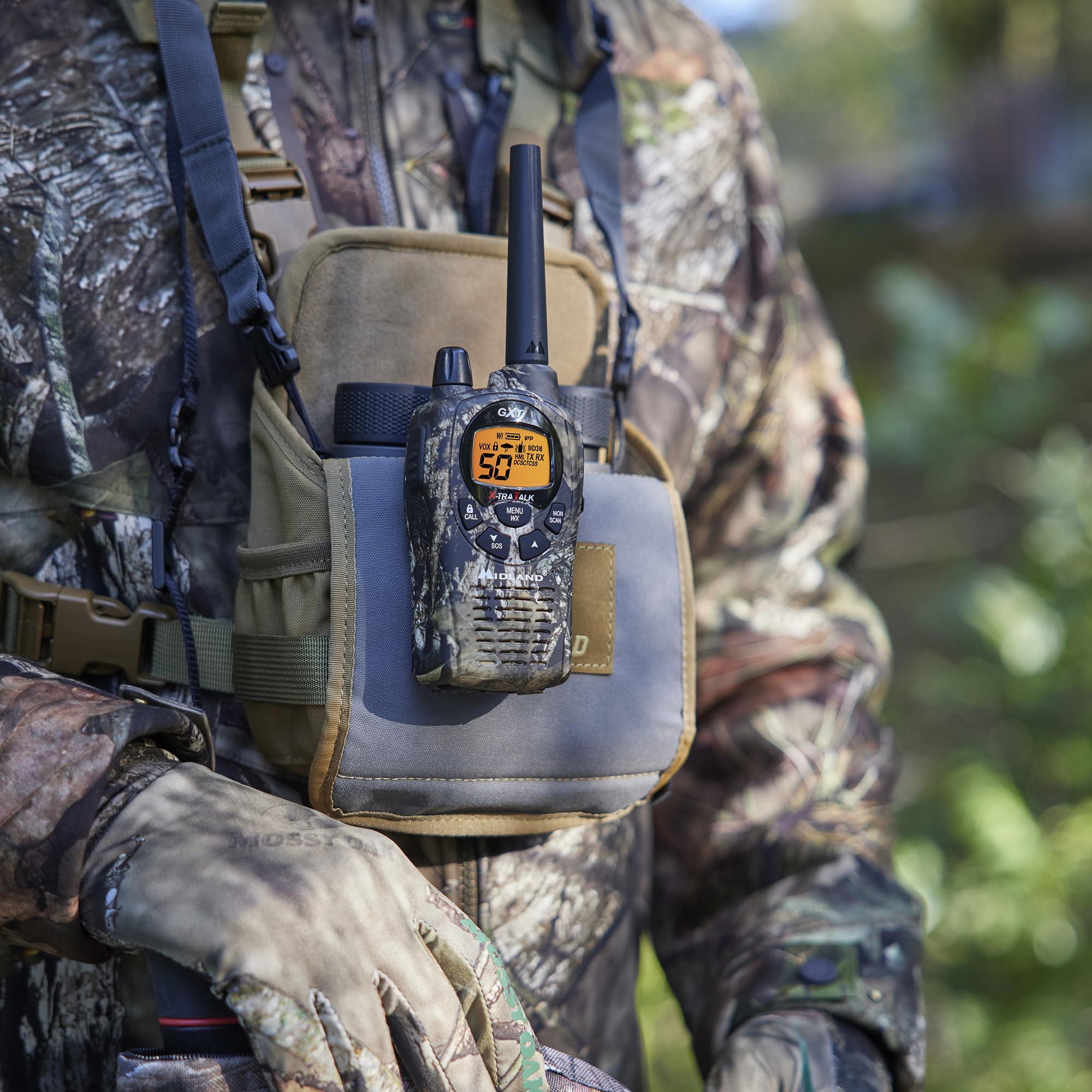 Midland Midland GXT1050VP4 GMRS Two-Way Radio (50-Channel, Long Range, 142 Privacy Codes, SOS, NOAA, Rechargeable Nickle Battery, Mossy Oak Camo, 2-Pack)