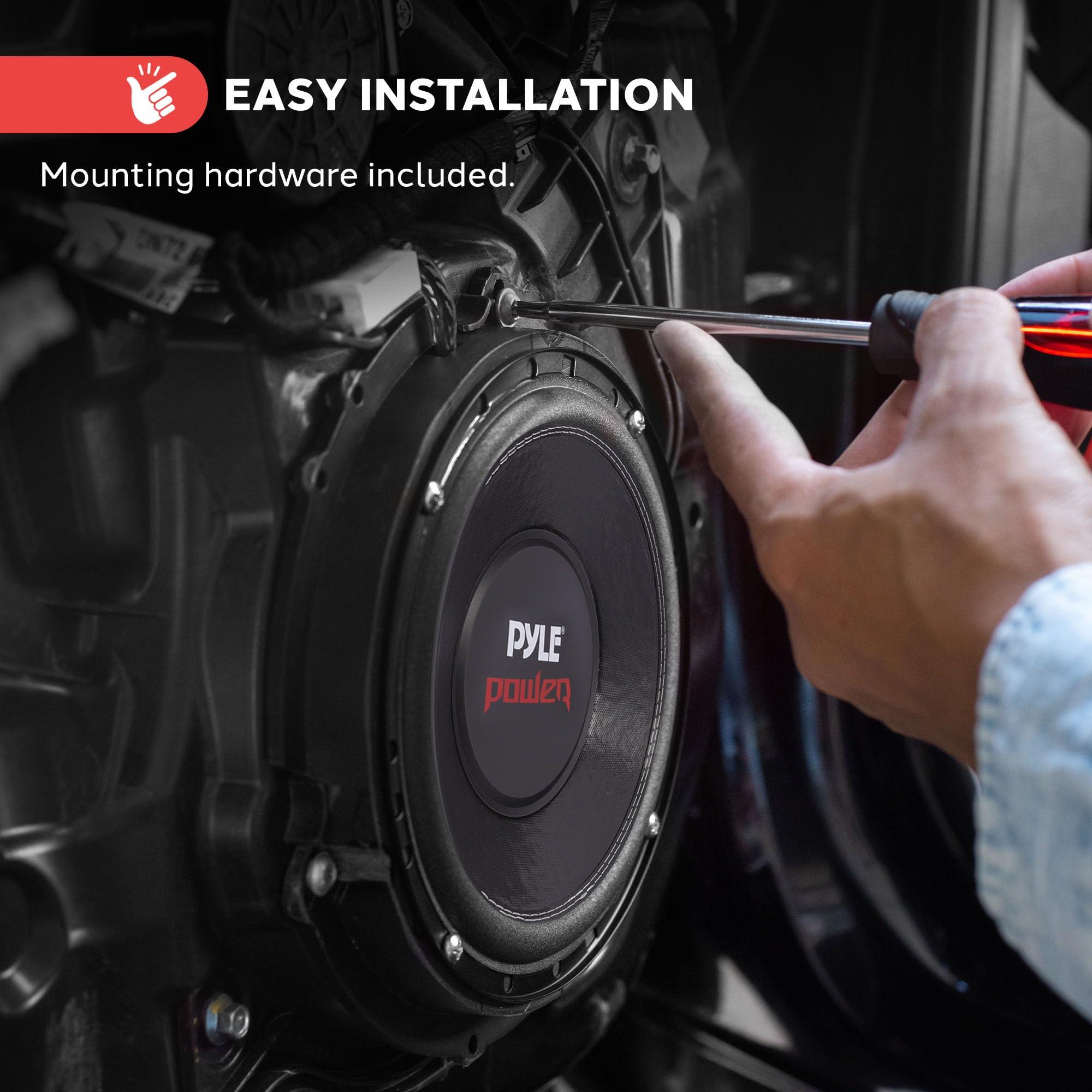 Pyle Pyle 12\" Car Audio Speaker Subwoofer - 1600W High Power Bass Surround Sound Stereo Subwoofer Speaker System, Non-Press Paper Cone, 90 dB, 40 Ohm, 60 oz Magnet, 2\'\' 4 Layer Voice Coil, Black - PLPW12D