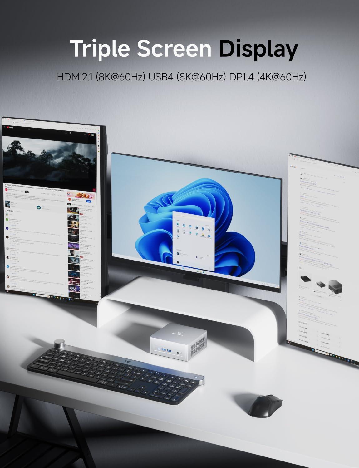 MINISFORUM MINISFORUM DeskMini UM680 Slim Mini PC AMD Ryzen 7 6800H Small PC, 16GB DDR5 RAM+1TB PCIe4.0 SSD, HDMI/DP/USB4 Outputs, 2.5G LAN, WiFi 6E, BT5, 4xUSB Port AMD Radeon 680M Graphics Small Form Factor