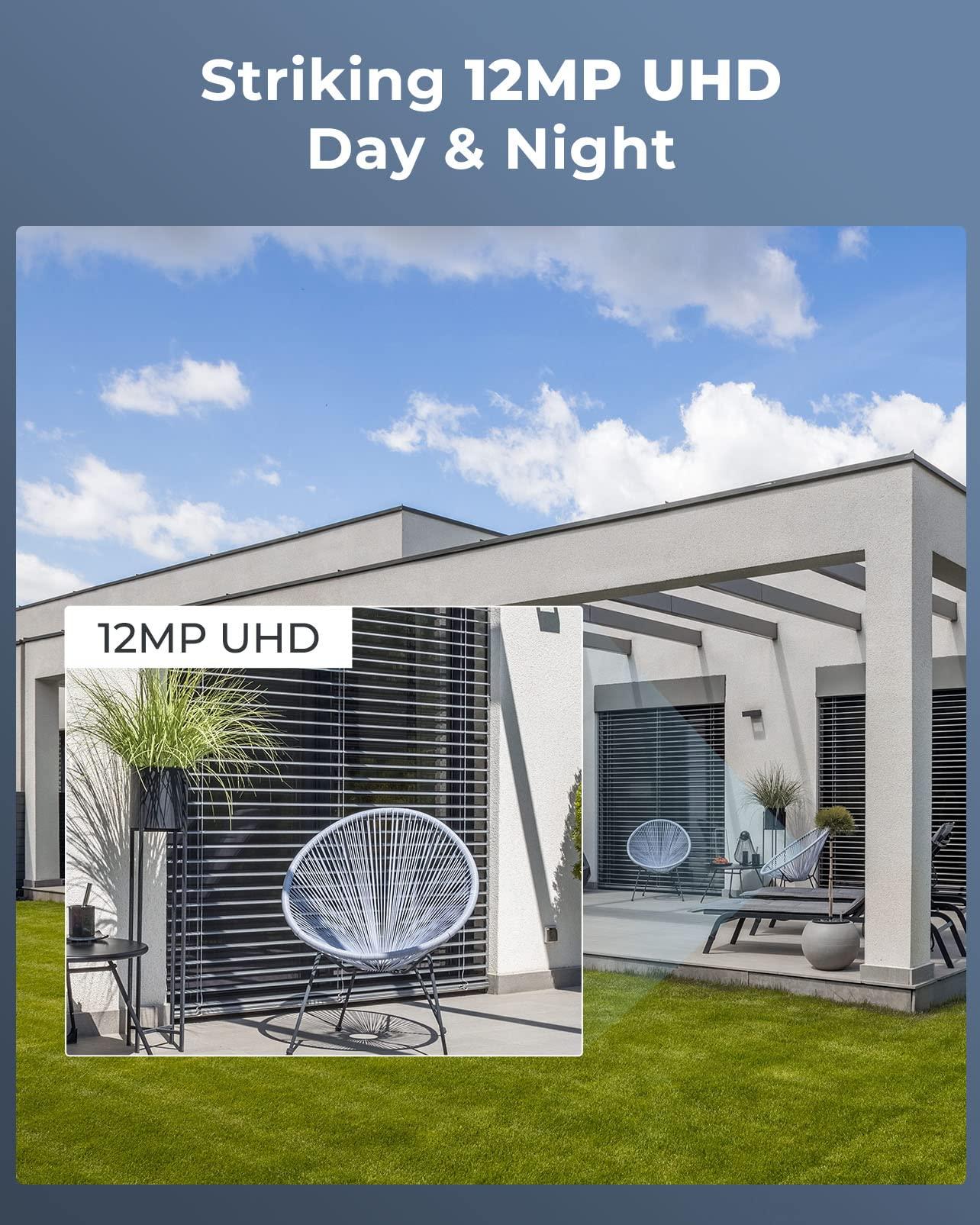 REOLINK REOLINK 12MP Security Camera System, 8pcs Outdoor IP Security Camera Color Night, 2-Way Talk, 16CH NVR 4TB HDD, RLK16-1200D8-A Bundle with 2pcs Duo Floodlight PoE 4K Ultra-Wide Angle Camera