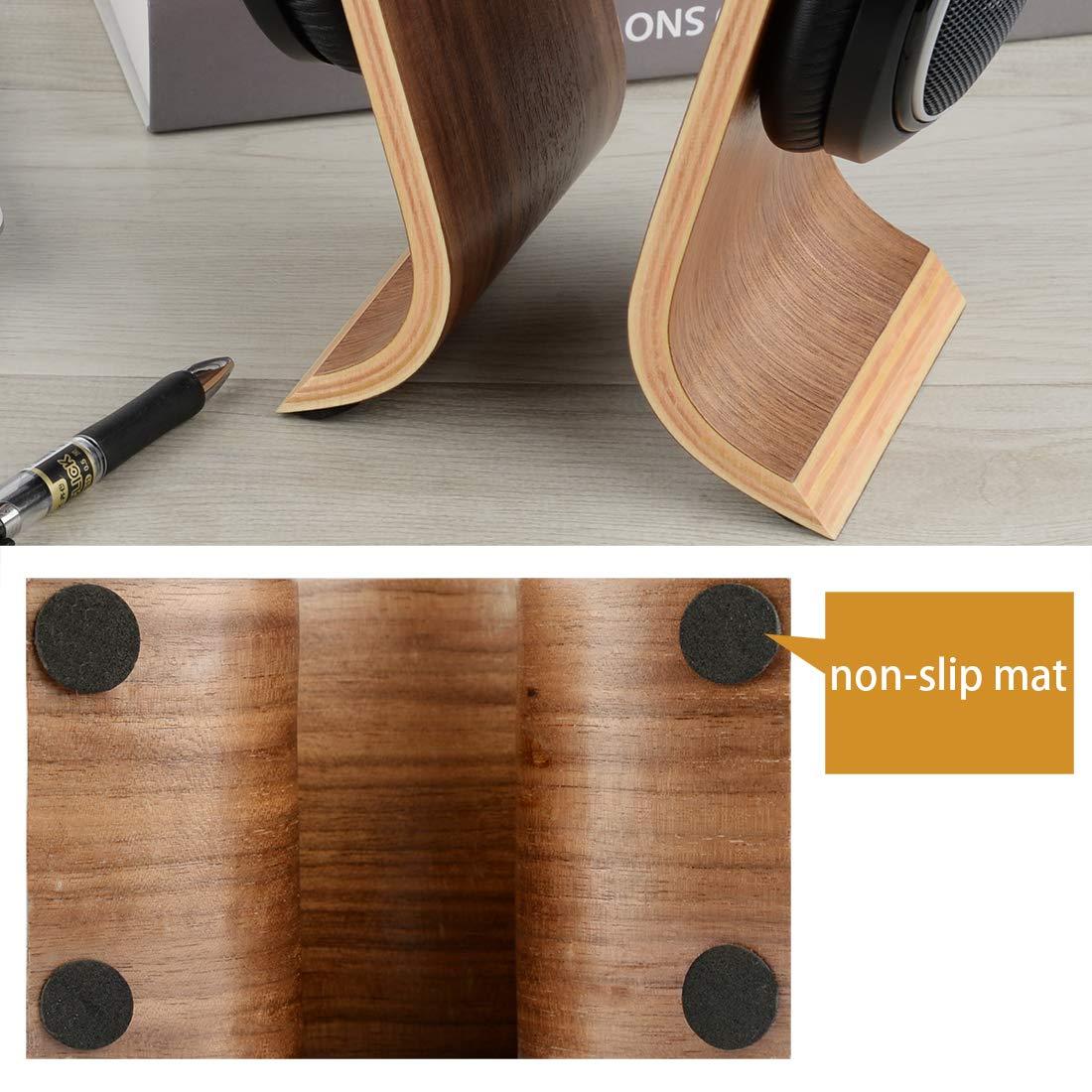 Linkidea Linkidea Wooden Omega Headphones Stand/Wooden Headphone Hanger/Wood Headset Holder/Omega Earphone Desk Display Hanger - Wooden Headsets Walnut Finish