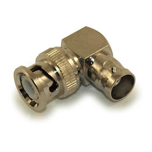 My Cable Mart MyCableMart BNC Male/Female Right Angle Adapter, Nickel Plated