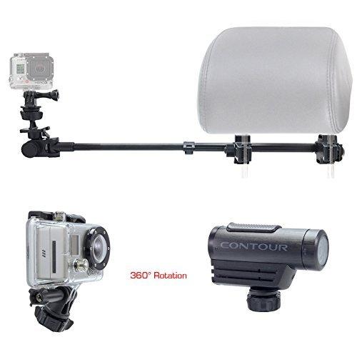 ChargerCity ChargerCity Dual Post Telescopic Headrest Mount for GoPro Hero & Action Cameras