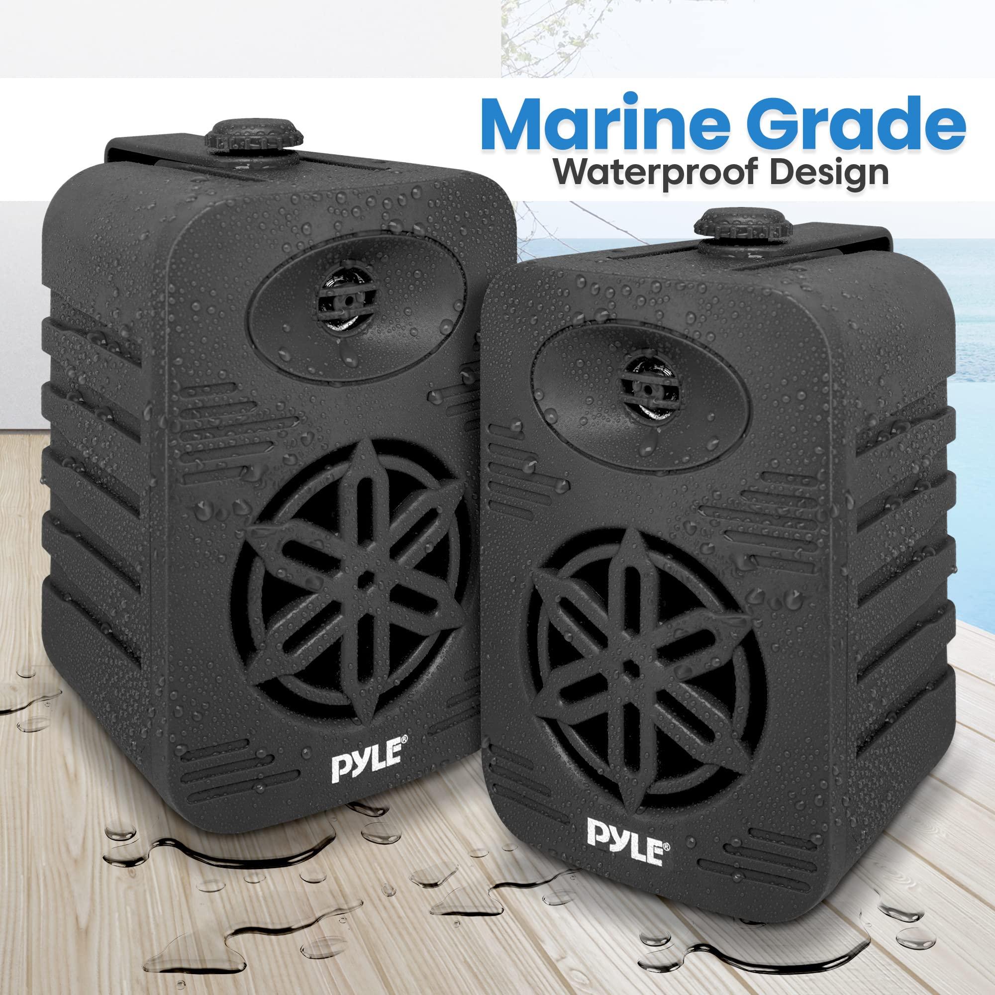 Pyle PyleUsa Bluetooth Indoor Outdoor Speakers Pair - 500 Watt Dual Waterproof 5.25 2-Way Full Range Speaker System w/ 1/2 High Compliance Polymer Tweeter - Home, Boat,Deck, Patio, Poolside - PDWRBT56BK