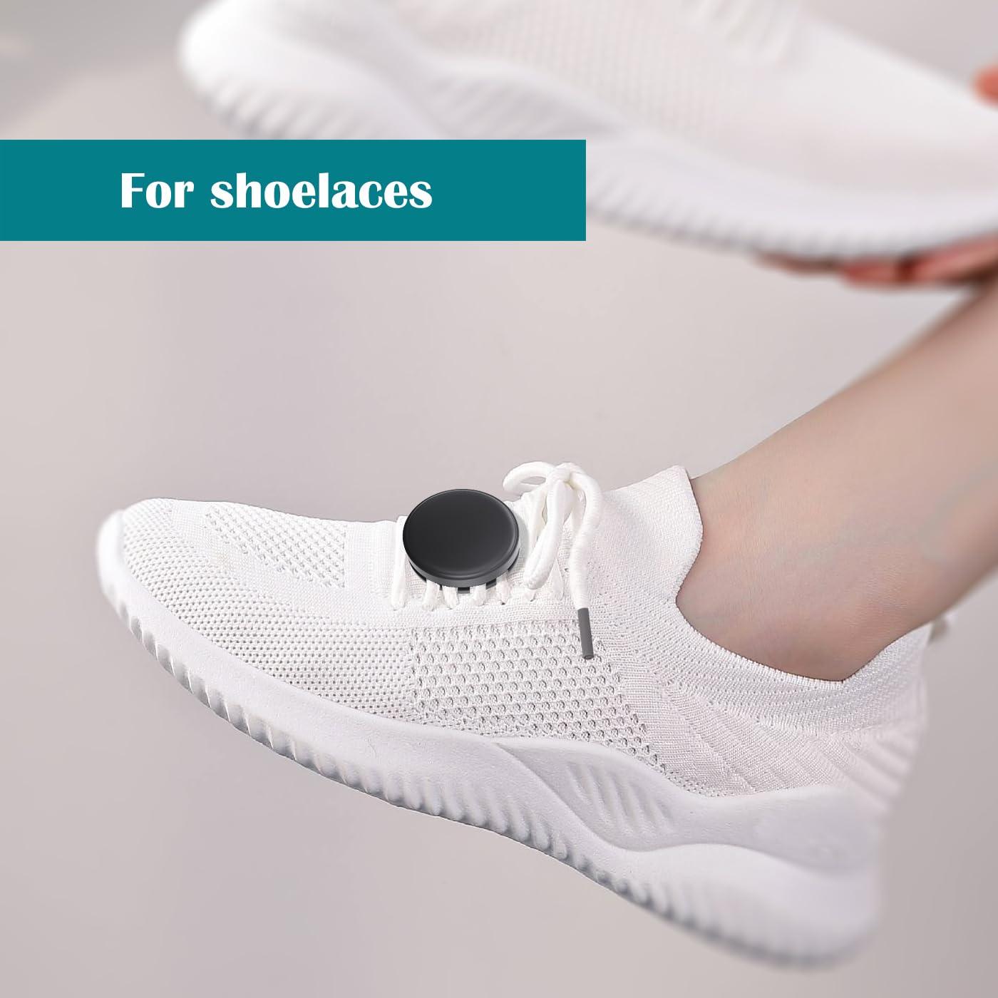 ZUBUHUHU 2 Pack AirTag Holder for Kids Shoelaces, Hidden Silicone Air Tag Case Holder for Children Shoes Shoestring (Black, White)