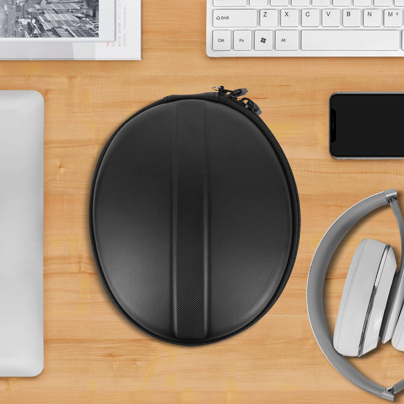 GEEKRIA Geekria Shield Headphones Case Compatible with Beats Studio Pro, Studio 2, Studio 3, Solo Pro, Monster Diamond Tears Case, Replacement Hard Shell Travel Carrying Bag with Cable Storage (Black)