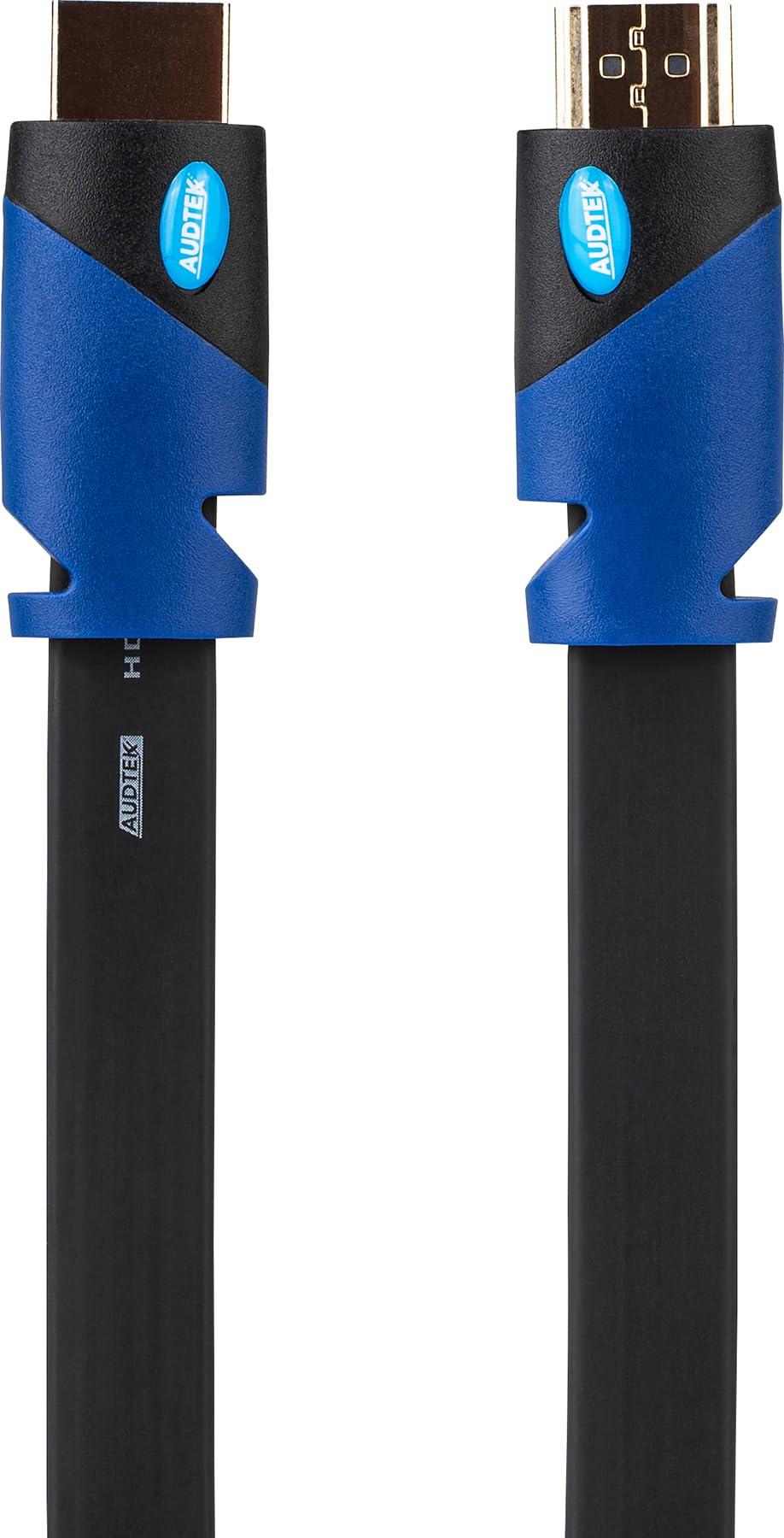 Audtek Electronics Audtek Flat Ultra HD HDMI 2.0 Cable 4K@60 Hz HDR YCbCr 4:4:4 CL2 18 Gbps 35 ft.