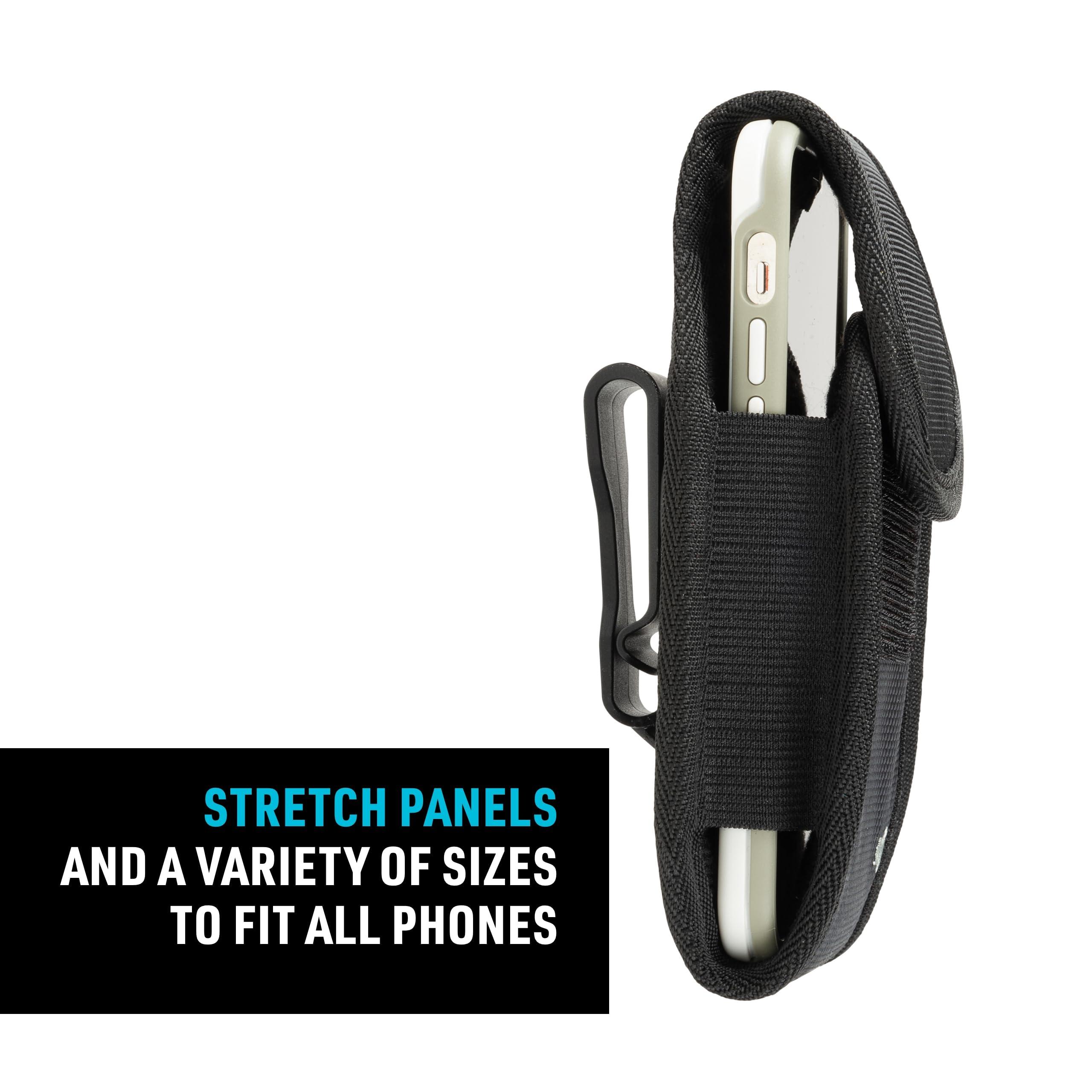 Nite Ize Nite Ize Clip Case Cargo Universal Rugged Phone Holster - Phone Holster for Men\'s & Women\'s Belts - Phone Utility Belt Pouch - Phone Accessories - Cell Phone Holster - Large, Black