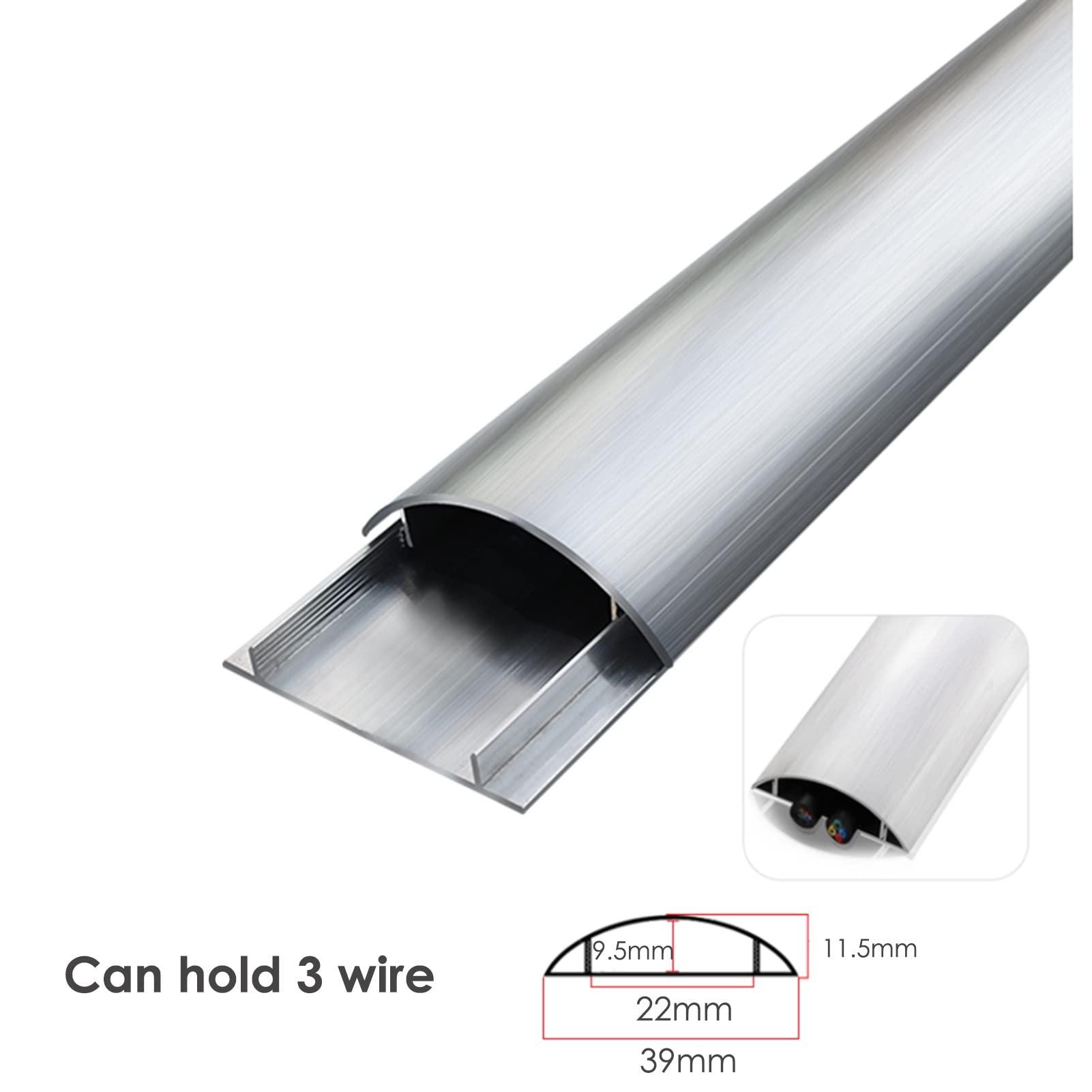 SRNSAEB SRNSAEB Doorway Floor Cord Covers for Wires, Aluminum Cable Raceways, 1m/3.3ft Long Cable Hiders Floor Wire Protector, Can Storage 3 Cable