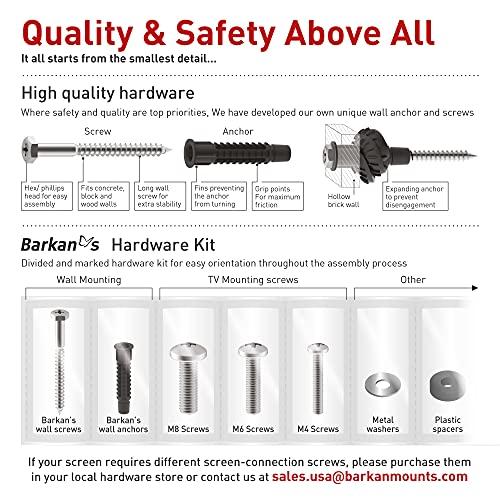 Barkan Barkan TV Wall Mount with Integrated HDTV Indoor Antenna Holds up to 110 lbs Auto Lock Patented Max Range 35 Mile Fits LED OLED LCD TVA31 Black 19 - 65 Tilt Antenna TV Mount