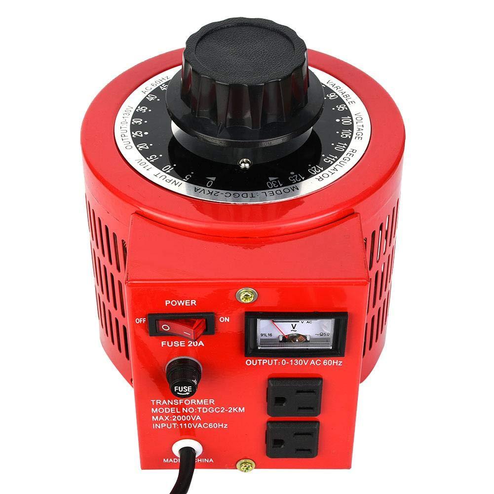 EVTSCAN AC 110V 2000W Voltage Regulator, Automatic Single Phase Variable Transformer Power Supply Output 0~130V 20A, for Science L Film Video Lighting Applications