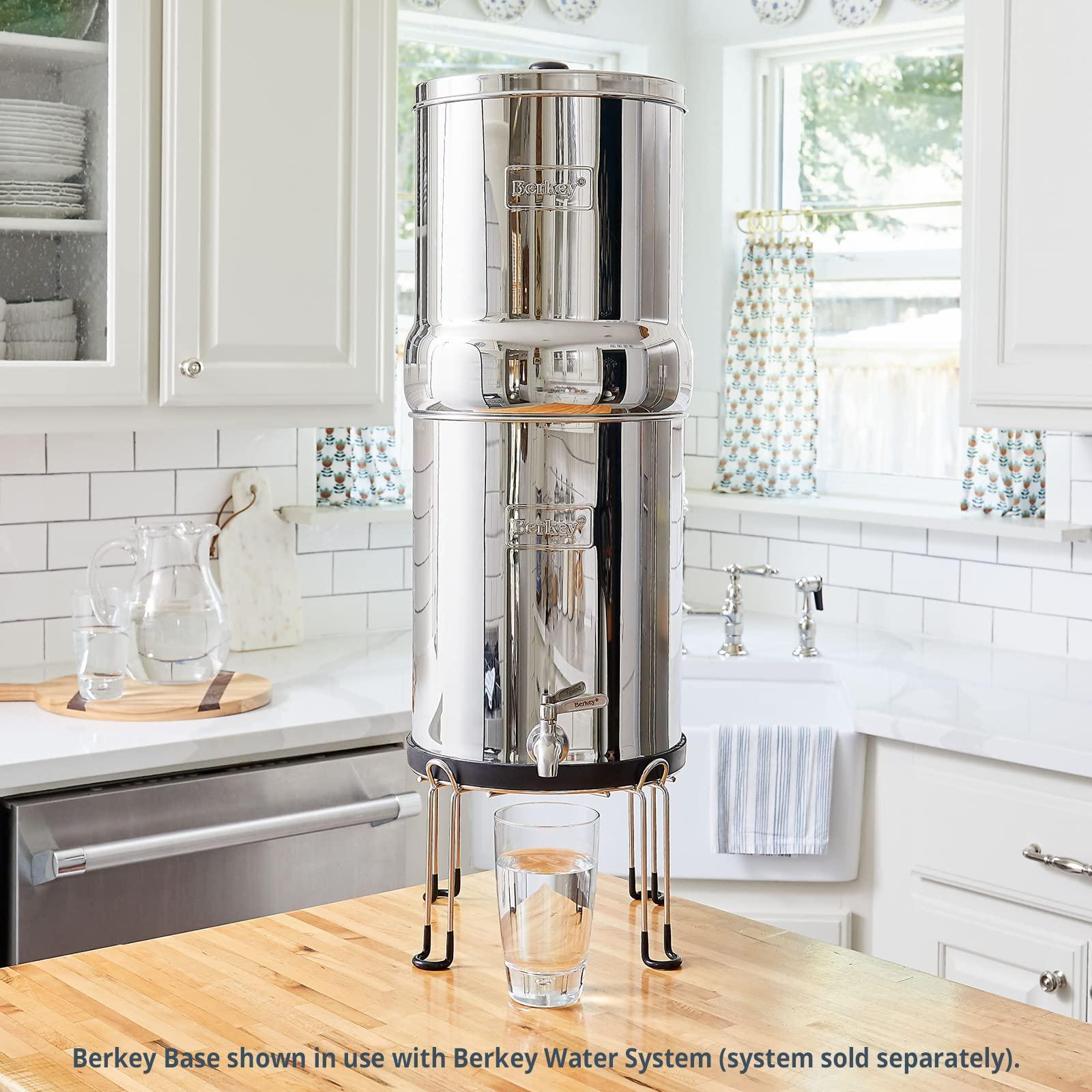 Berkey Medium Berkey Base Stainless Steel Stand Raises Your Big Berkey Water Filter System 6\" Above Countertop for Easier Dispensing of Filtered Water