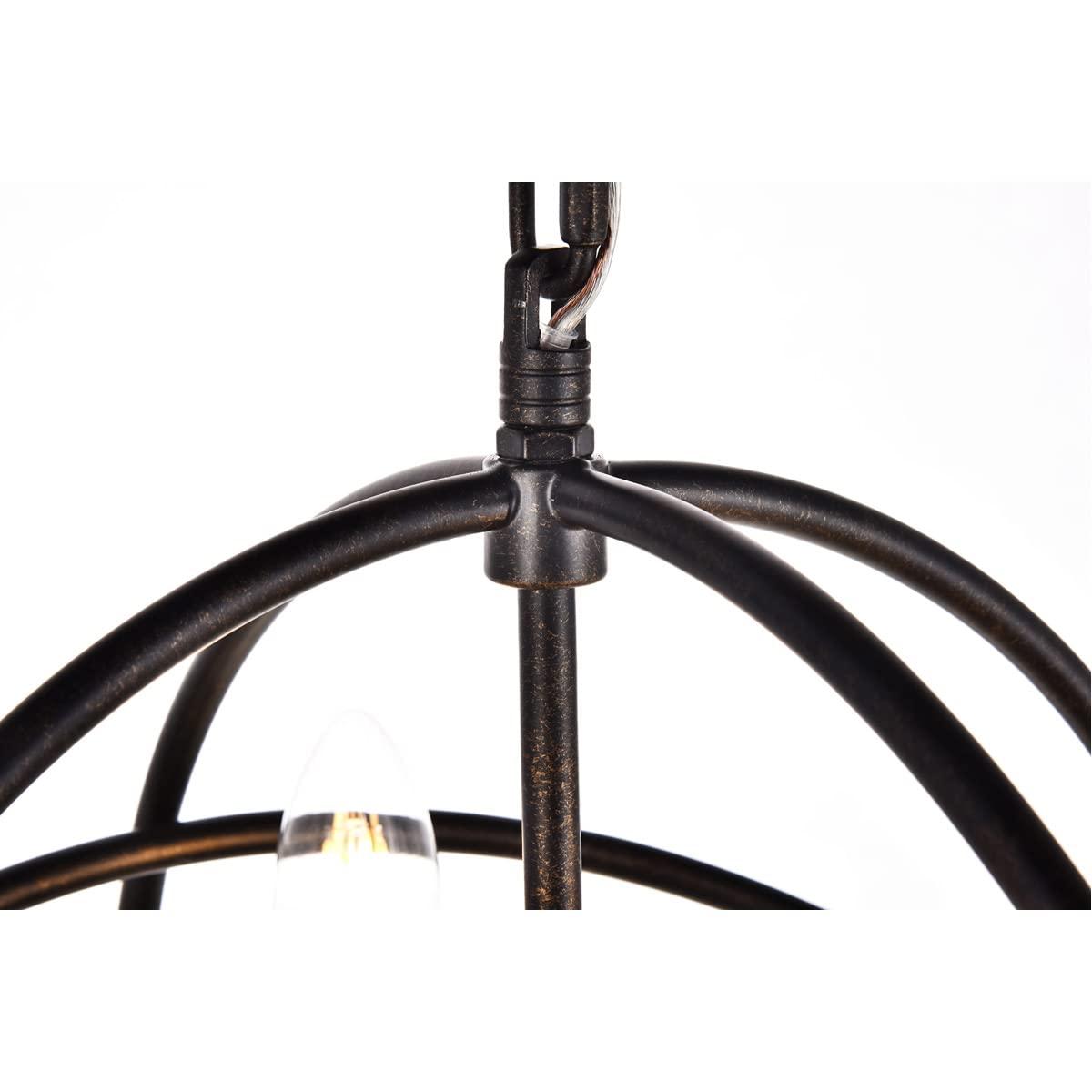 Elegant Lighting Elegant Lighting Octavia Collection 3 Light Pendant Lamp in Dark Brown Finish - 14\" D x 15\" H