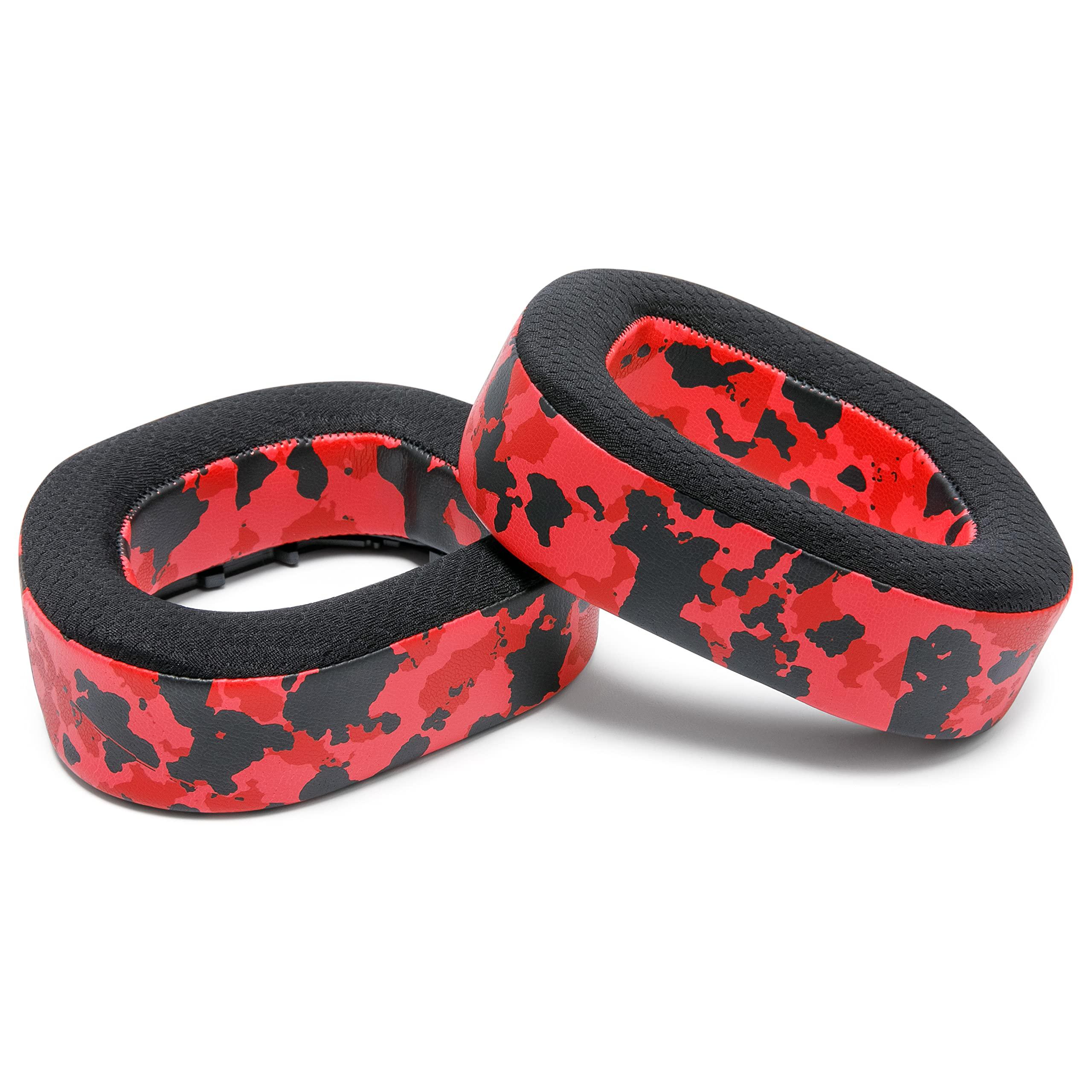 WC WC Freeze HS80 - Cooling Gel Earpads for Corsair HS80 RGB Wireless, Wired, & HS80 Max by Wicked Cushions - Elevate Comfort, Thickness & Sound Isolation for Epic Gaming Sessions | Red Camo