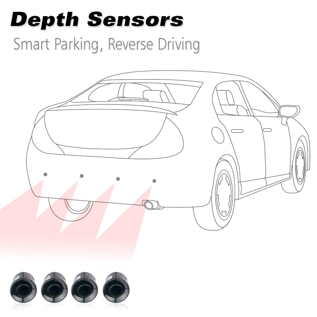 Pyle Pyle Backup Rear View Car Camera Monitor Screen & Alarm Parking Sensors System Reverse Safety Distance Scale Lines, Waterproof Night Vision Angle, 4.3\" LCD Video Display for Vehicles - (PLCMPS48)