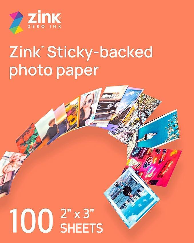 Canon Canon IVY 2 Mini Photo Printer, Print from Compatible iOS & Android Devices, Sticky-Back Prints, Blush Pink + Canon ZINK Sticky Back Photo Paper Pack (100 Sheets)