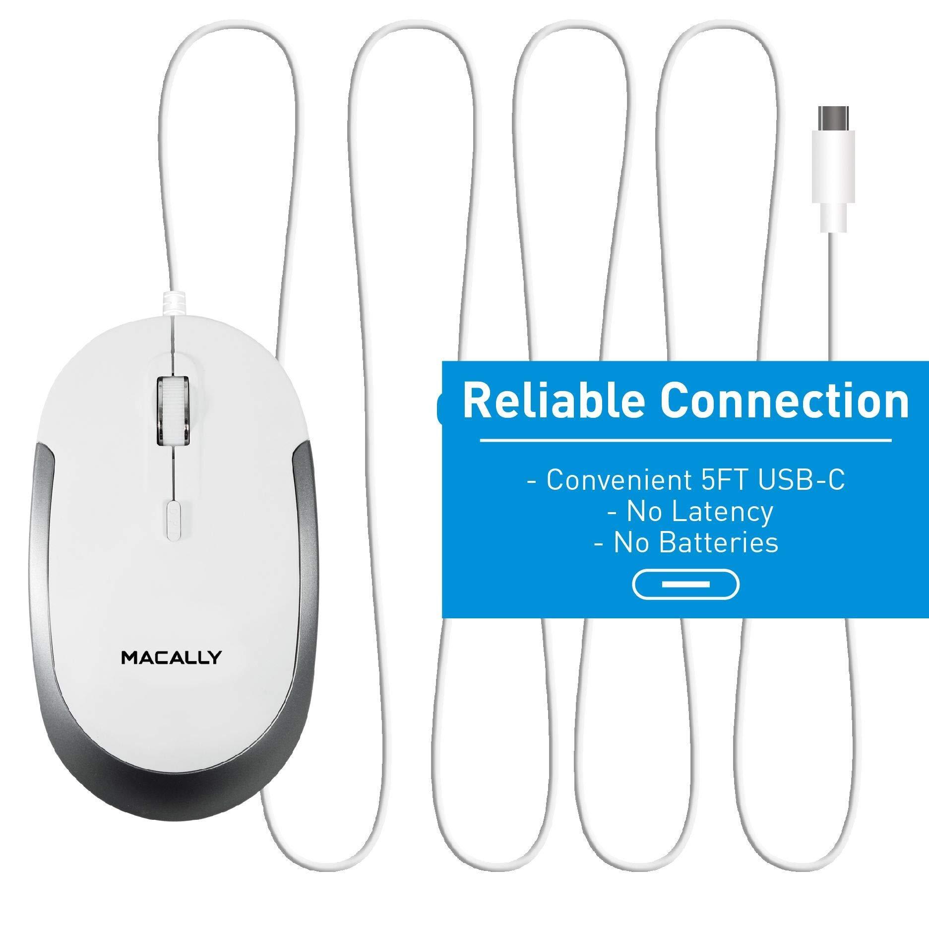 Macally Macally USB C Mini Keyboard and a USB C Wired Mouse, Excellent Accessories for New MacBook Products