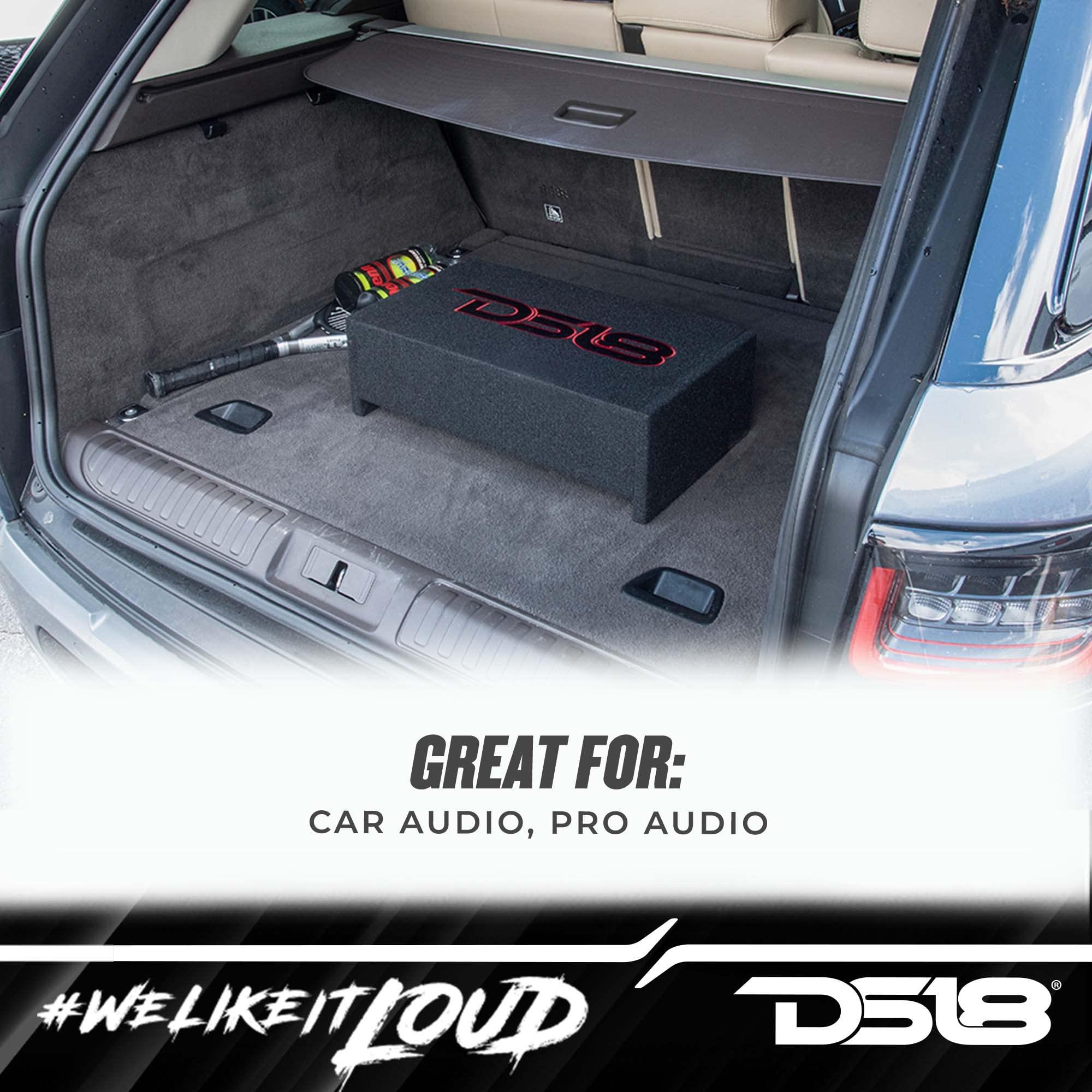 DS18 DS18 EN-DF10A 10" Amplified Thin Shallow Down-Firing Subwoofer Enclosure 500 Watts - Powered Subwoofer Box Compact Sealed Design for Car & Trucks