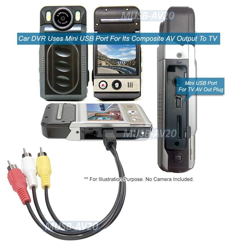 AllAboutAdapters USB and Mini USB to 3 RCA Composite Video Audio Input Output Adapter Cable for Camera USB TV Sticks