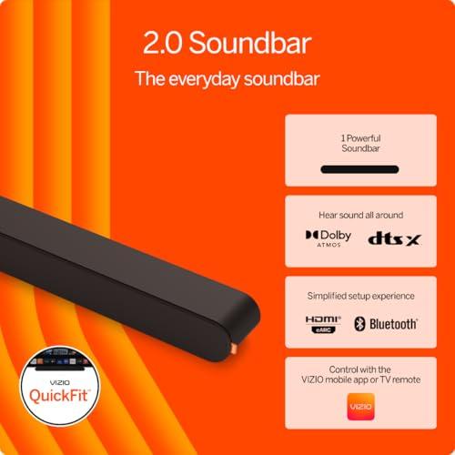 VIZIO VIZIO 2.0 Soundbar w/Dolby Atmos, DTS:X, Bluetooth Speaker SV200M-08 (New, 2024 Model)