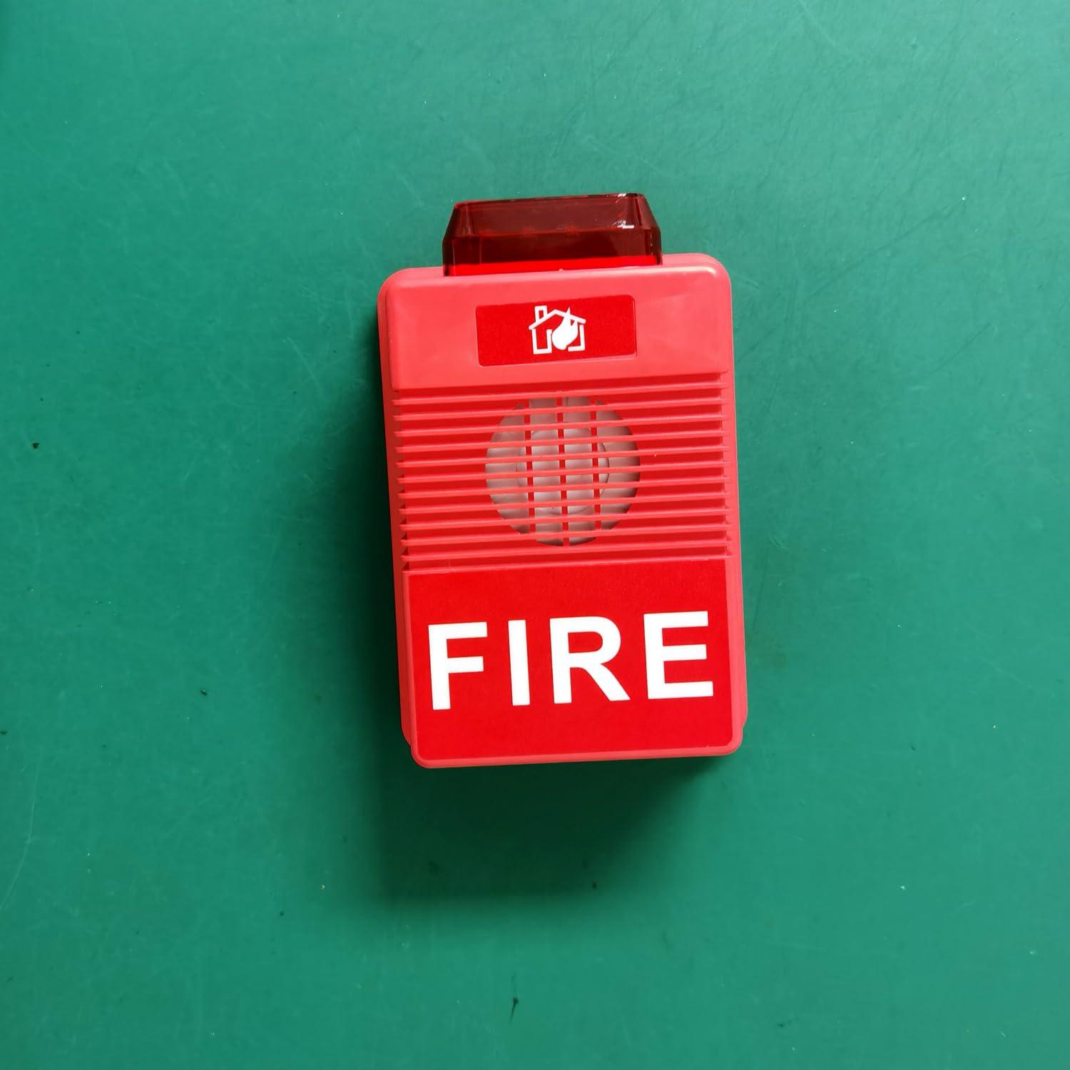 Nmifoan 5V 12V 9V DC 24V Fire Alarm Siren Alarm Horn Sound Flash Light Loud 120dB 7 Tones Warning Alert with 2.1 x 5.5mm Female Socket for DIY Alarm