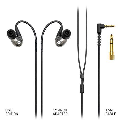 ADVANCED SOUND GROUP ADVANCED SOUND GROUP ADV. Model 2 Live Edition / 3.5 mm Jack Phones/Laptops Sweatproof, Running, Workout Gym Wired in-Ear Headphones Without Mic, Black