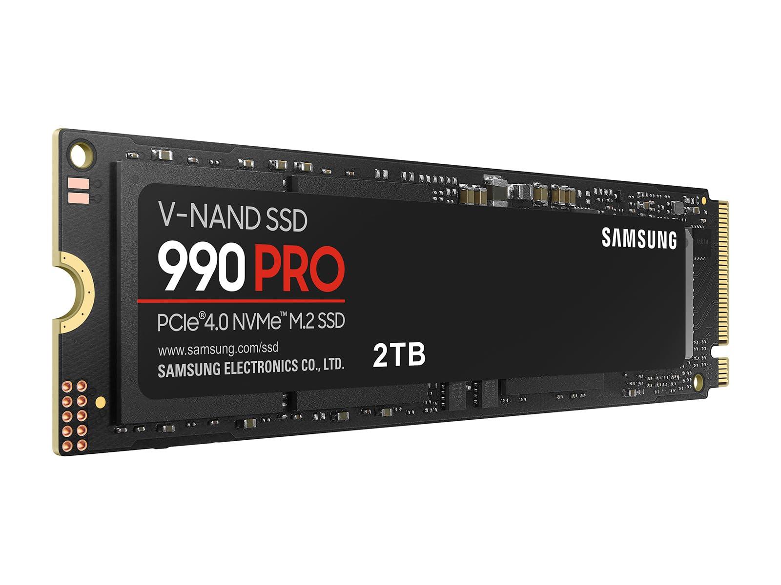 SAMSUNG SAMSUNG 990 PRO SSD NVMe M.2 PCIe Gen4, M.2 2280 Internal Solid State Hard Drive, Seq. Read Speeds Up to 7,450 MB/s for High End Computing, Gaming, and Heavy Duty Workstations, MZ-V9P2T0B/AM
