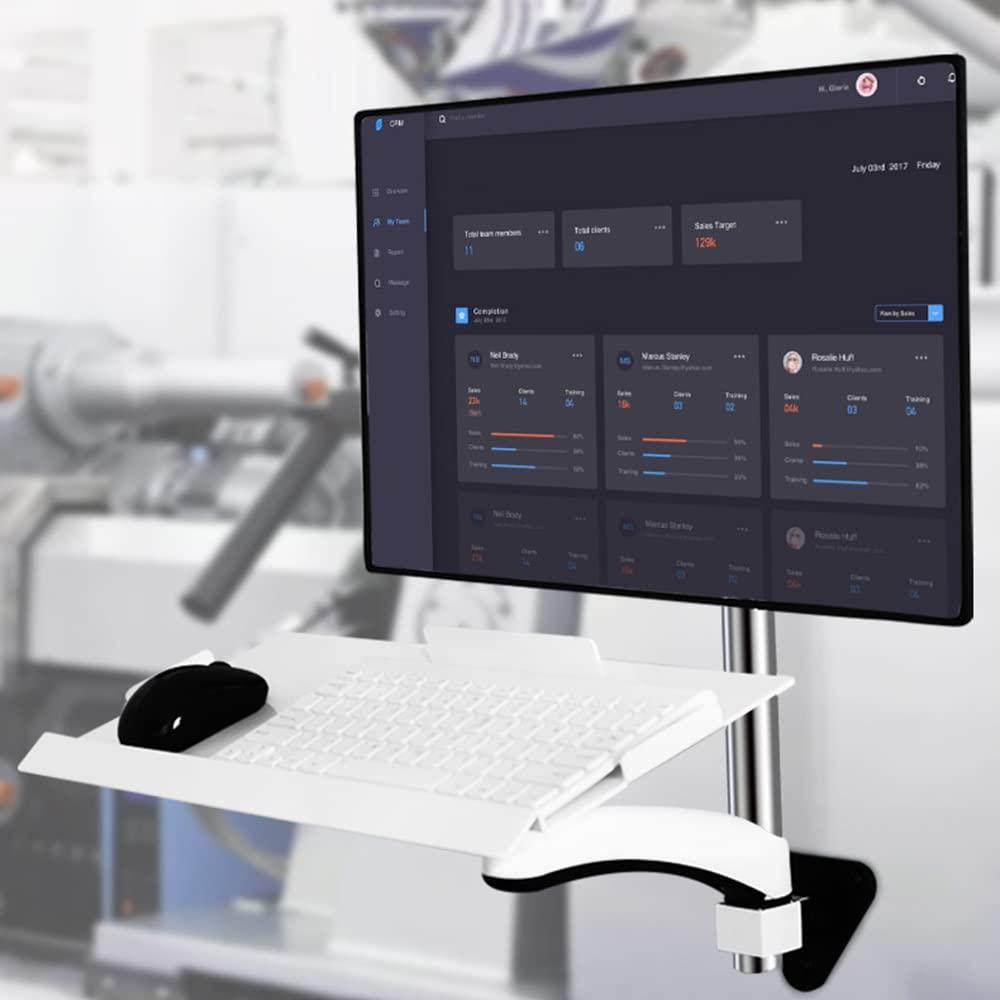 WEBUP WEBUP Wall Mount Keyboard/Monitor Workstation Height Adjustable Keyboard Tray Sit-Stand Keyboard Arm Tray Length: 18in/24in