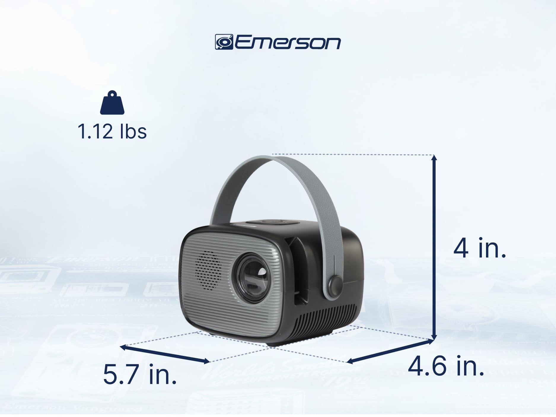 Emerson Emerson EVP-1001 Mini Portable LCD Projector with Built-in Speaker, HDMI, USB, Micro SD Card Input, and Remote Control Ideal for Movie Nights, Presentations, and Gaming in a Compact Design