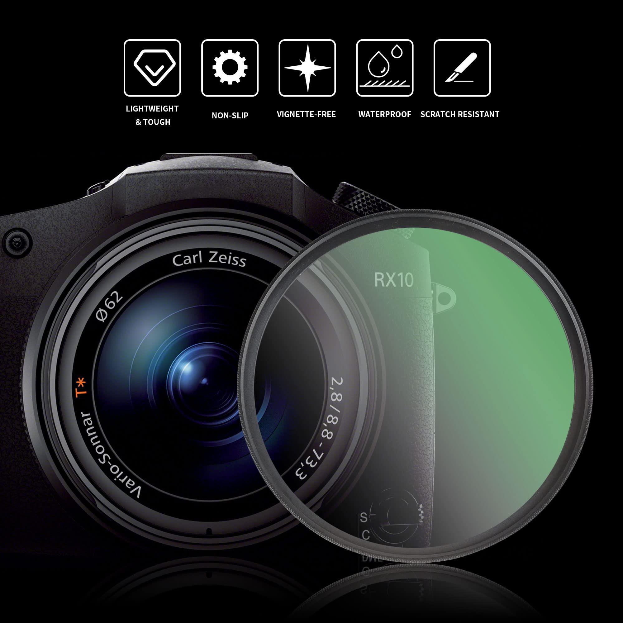 Walking Way WalkingWay 77mm Black Diffusion Filter 1/8 Pro Mist Camera Lens Filter Soft Dreamy Cinematic Effect Hazy Diffuser with Ultra Slim and Optical Glass for Portrait/Vlog/Photography/Video