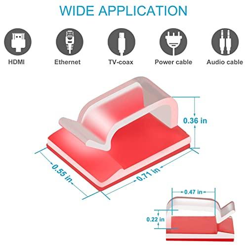 TidyHelper Small Black Adhesive Cable Clips and Clear Adhesive Wire Clips Bundle