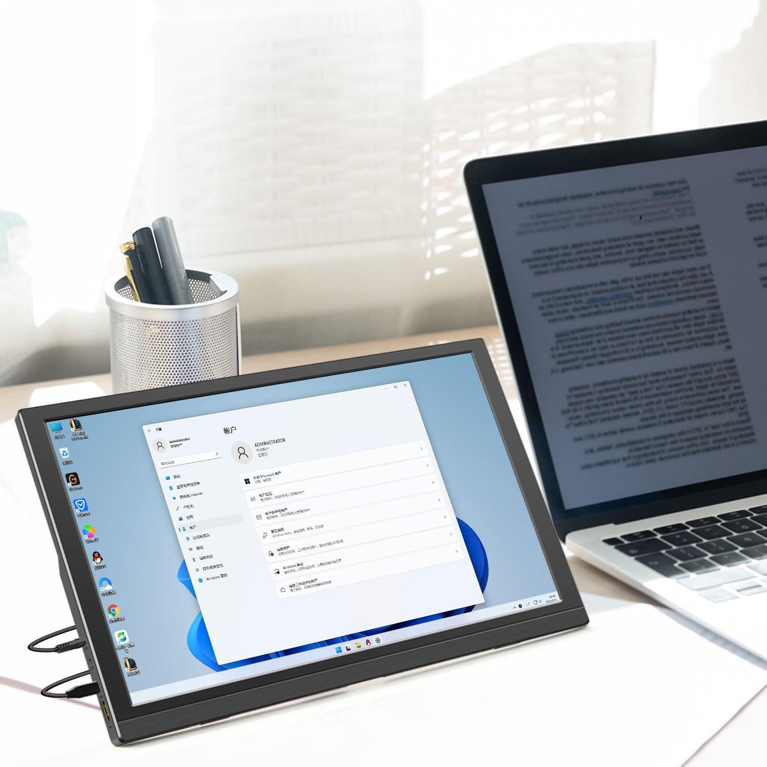 Lrtzcbi Lrtzcbi Portable Monitor 15.6 Inch, 1920x1080P FHD IPS Panel Laptop Monitor with USB C and HDMI Port, Portable Monitor for Laptop/PC/Phone/Switch/Raspberry pi