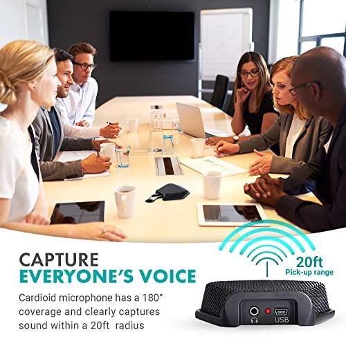 Movo Movo MC1000 Conference USB Microphone for Computer Desktop and Laptop with 180° / 20' Long Pick up Range Compatible with Windows and Mac for Dictation, Recording, YouTube, Conference Call, Skype