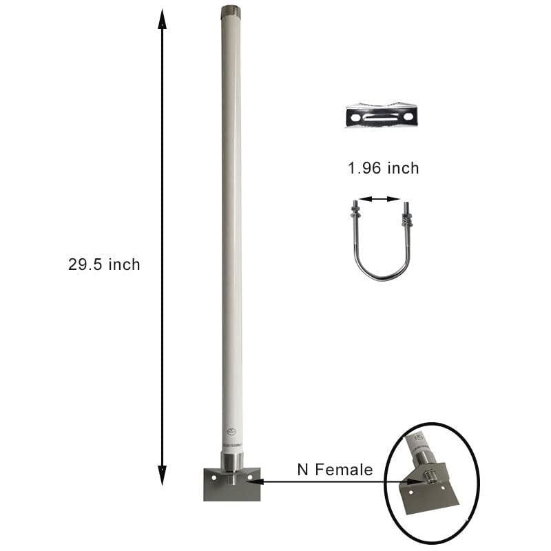 SIGNALPLUS External Outdoor WiFi Antenna Long Range Omni-Directional 2.4G/5.8G 12dBi Antennas for WiFi 6 Extender/WiFi Access Point/WiFi Trail Spypoint Security Camera Antenna/WiFi Routers