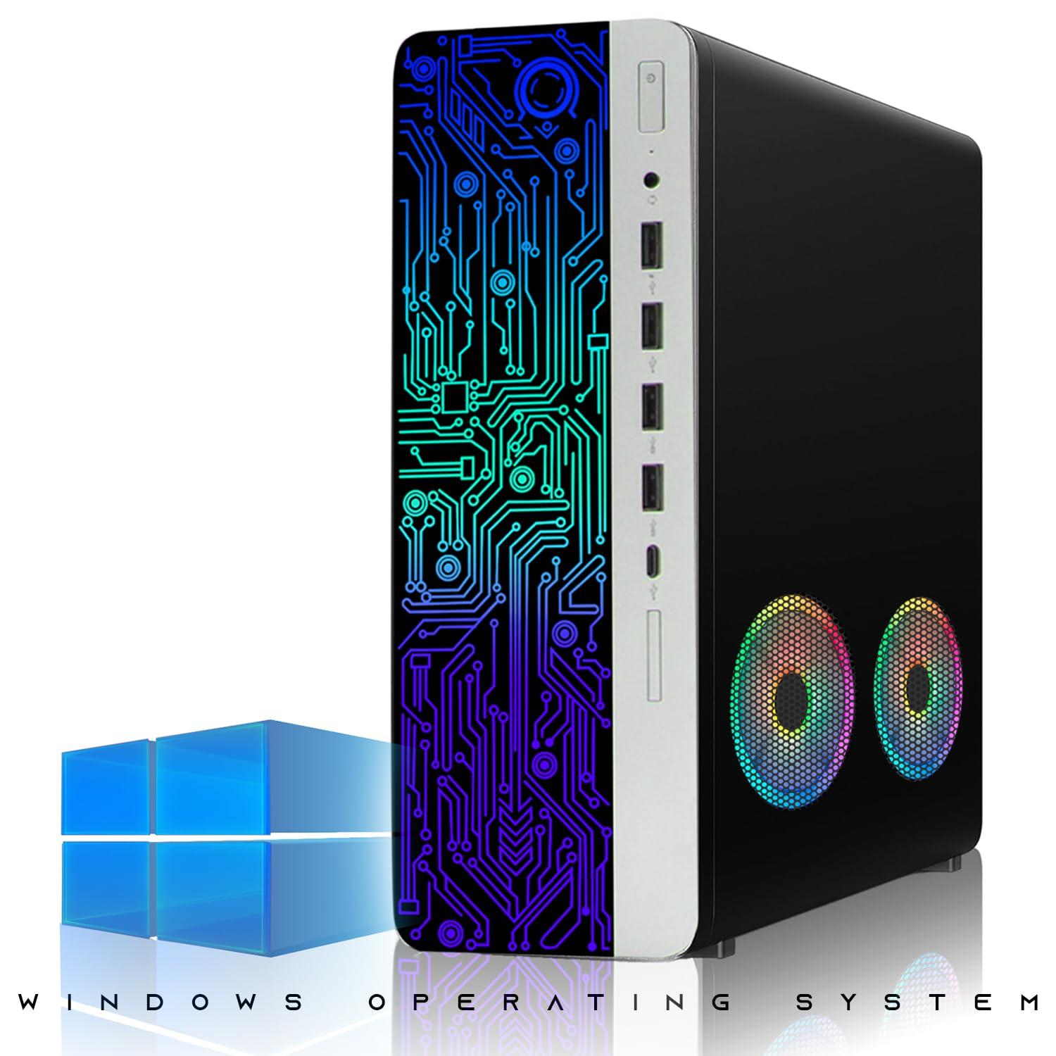 TechMagnet HP G4 Desktop Computer PC AMD Pro A10-9700 R7, 8GB RAM, 256GB SSD, RGB Speaker, RGB Keyboard with AI-Enabled Copilot Key, Mouse, 2X ARGB Fan WiFi, Win 10 Pro (Renewed)